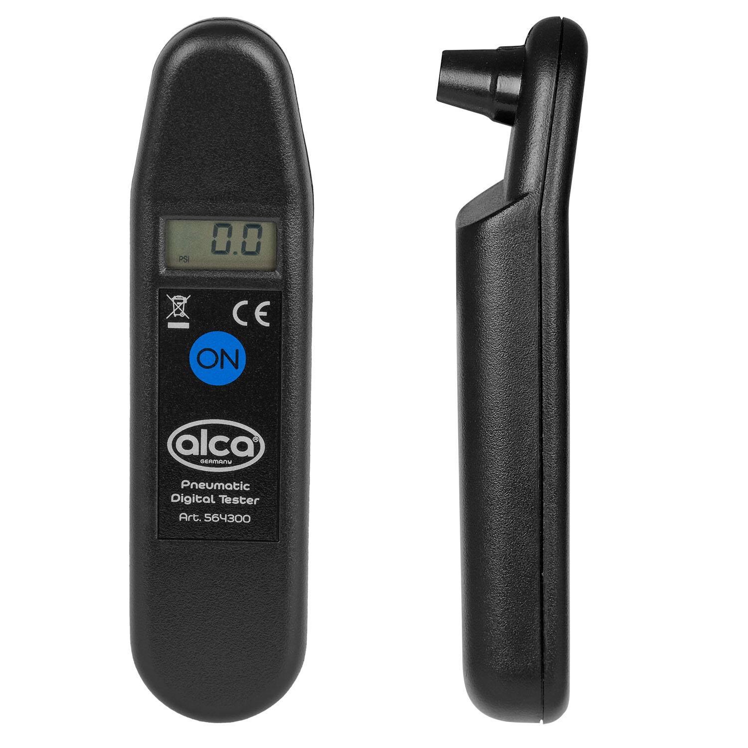 alca® Reifendruckprüfer digital mit Memory-Funktion (CR2032), 0,35-7 bar inkl. integrierter Batterie (CR2032), passend