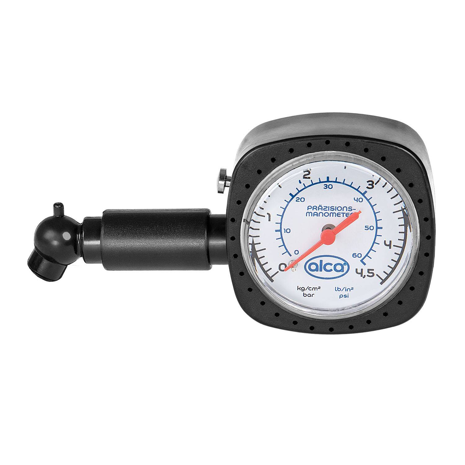 alca® Reifendruckprüfer mit Manometer bis 4,5 bar, mit Memory-Funktion Luftdruckprüfer für Schraderventil am Auto