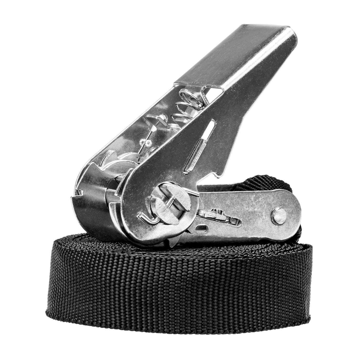 alca® Spanngurt 1 x 5 m mit Ratsche 245 daN schwarz verstellbar mit Ratschenspanner Spanngurt Zurrgurt Ratschengurt