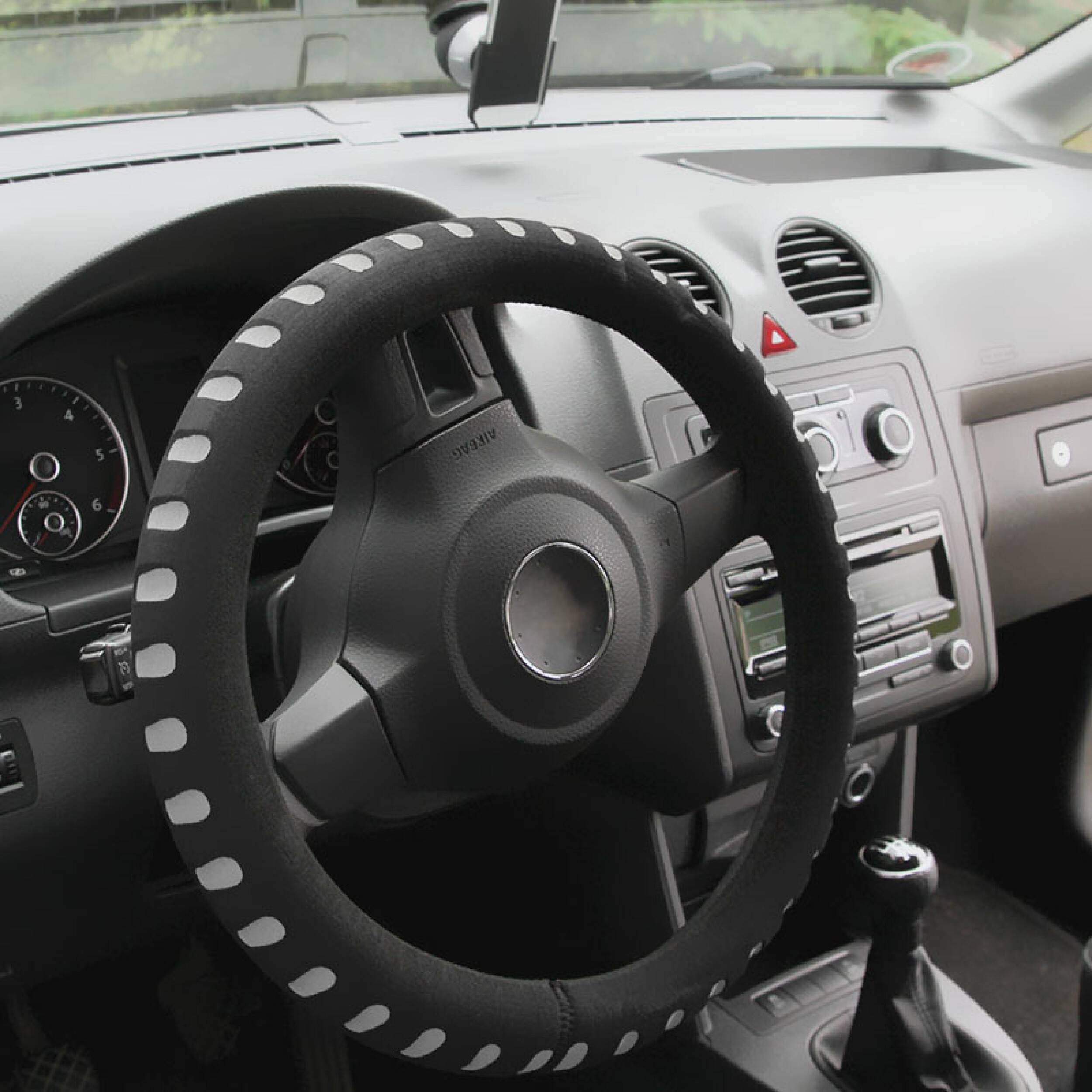 alca® Lenkradhülle SOFT grau schwarz 37-39 cm weicher Schaumstoff Universal Auto Lenkradbezug Lenkradschutz langlebig
