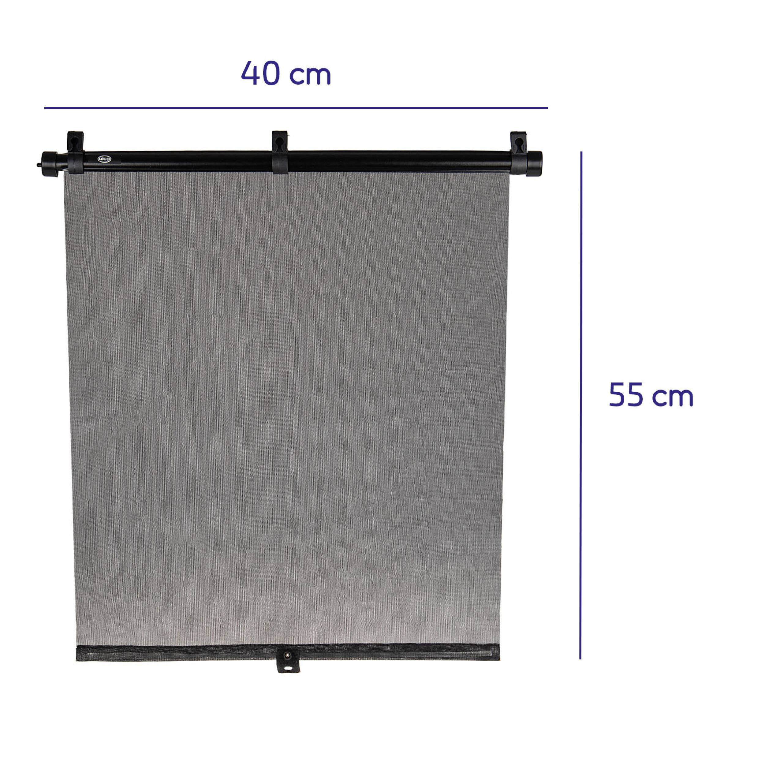 alca® Auto-Sonnenrollo 2 x 40 x 55 cm Autofenster Sonnenblende UV Schutz mit Saugnapf & Einhand-Einrollfunktion