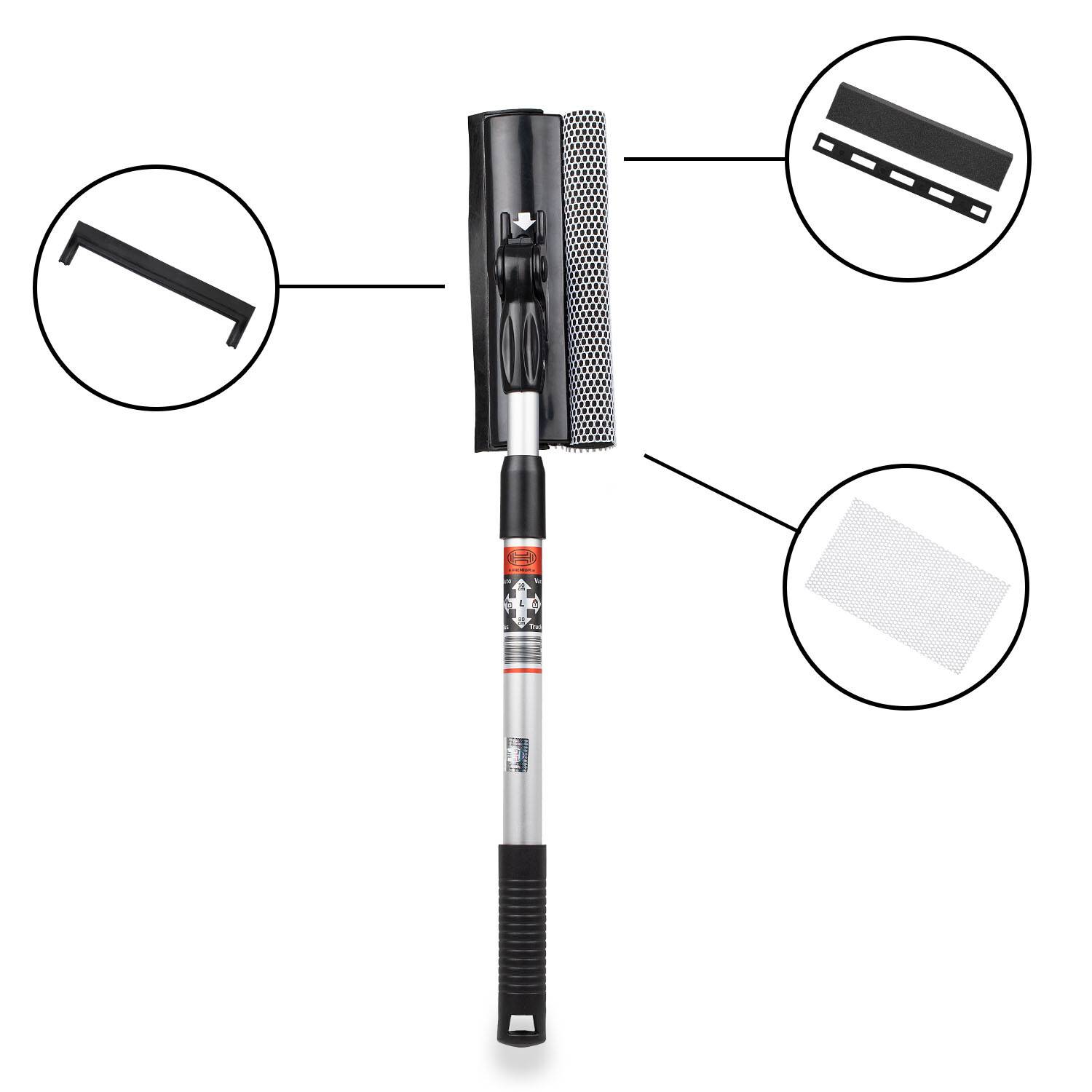 HEYNER® Ersatzkit 20 cm Breite für HEYNER® Premium Scheibenreiniger Alu I M Ersatz Set Gummilippe + Schaumstoff +