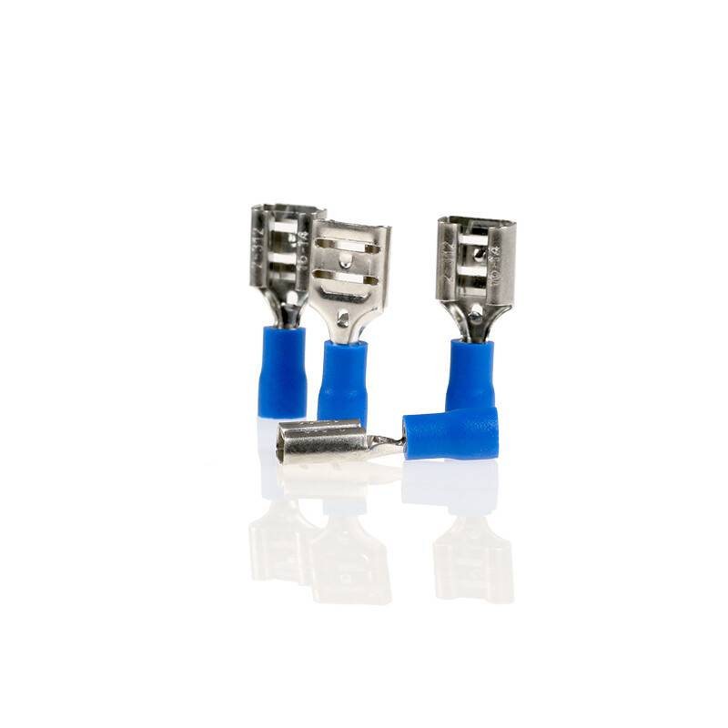 alca® Flachsteckhülsen blau 9,0mm 10St. 1,5-2,5mm² AWG 16-14 teilisoliert männlich Flachstecker Quetschkabelschuhe