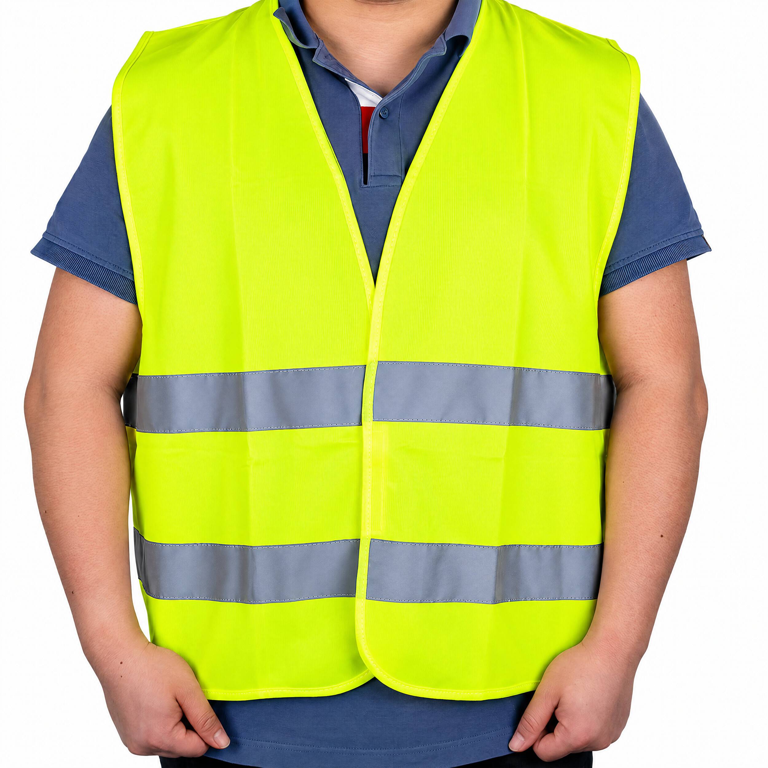 HEYNER® Warnweste Leuchtend Gelb, Größe XL, mit Aufbewahrungstasche Reflektorweste, seitlich geschlossen mit