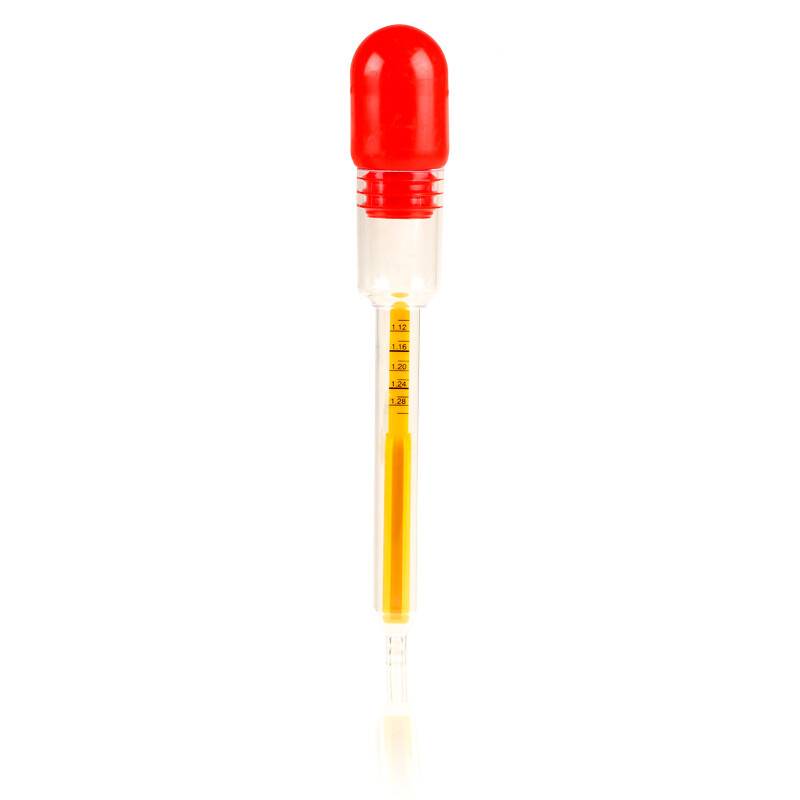 HEYNER® Batteriesäureprüfer, 1.10-1.30 g/ml Dichtemessung, 14ml Füllvolumen temperaturkompensiertes Kunststoff-Aräometer