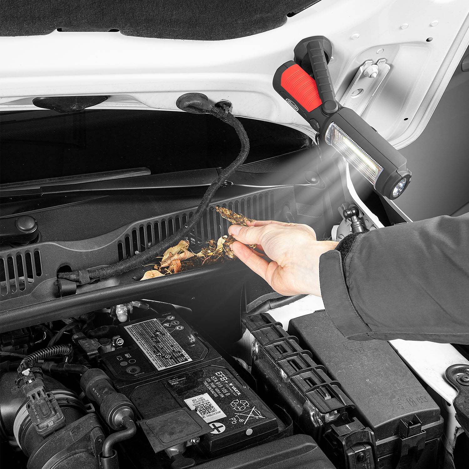 HEYNER® Werkstattlampe Akku LED-Arbeitsleuchte Inspektionsleuchte, wiederaufladbare Taschenlampe