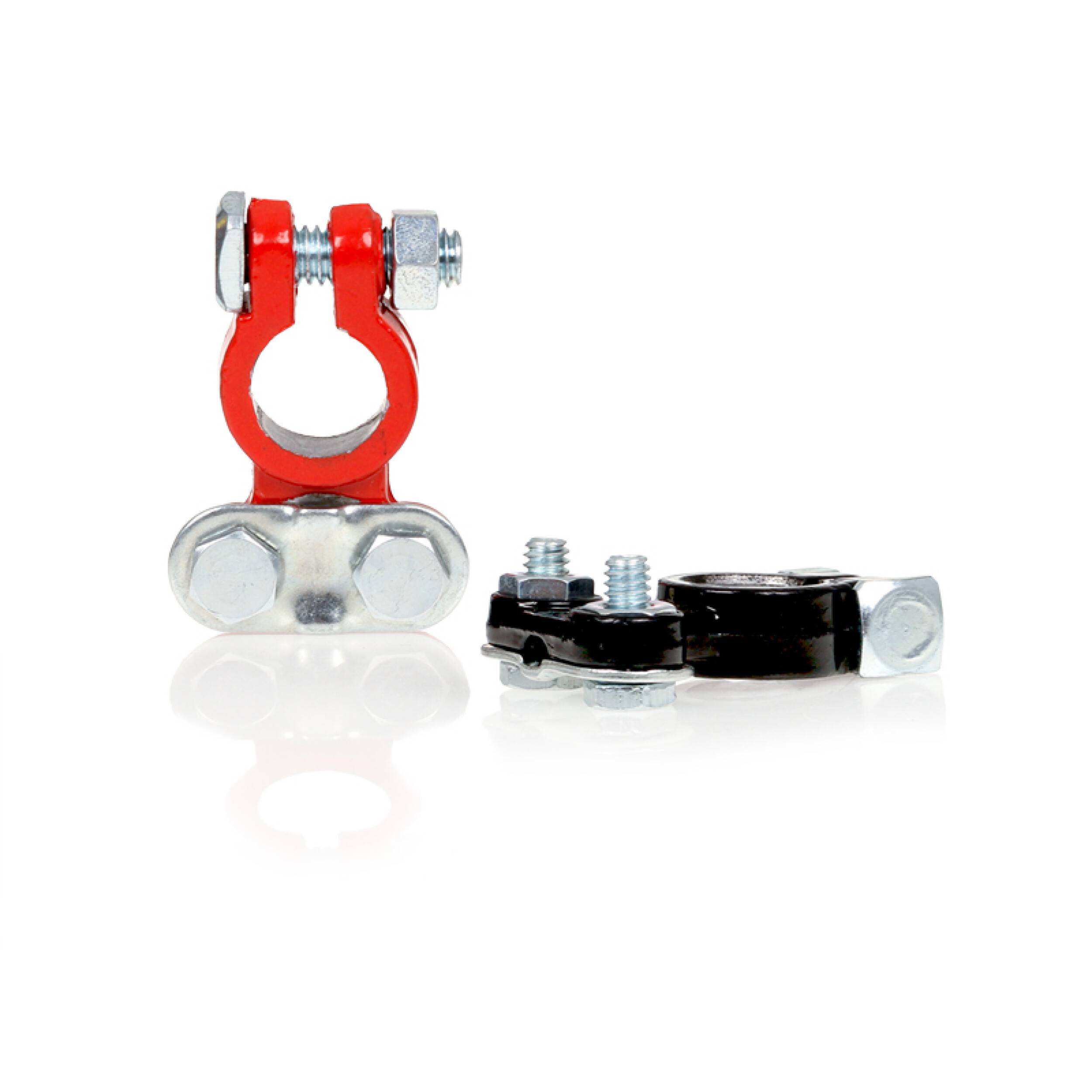 alca® Batterie-Polklemmen Set 2 St. rot/schwarz 6/12 Volt Autobatterie Klemme Batteriepoladapter Anschlussklemme