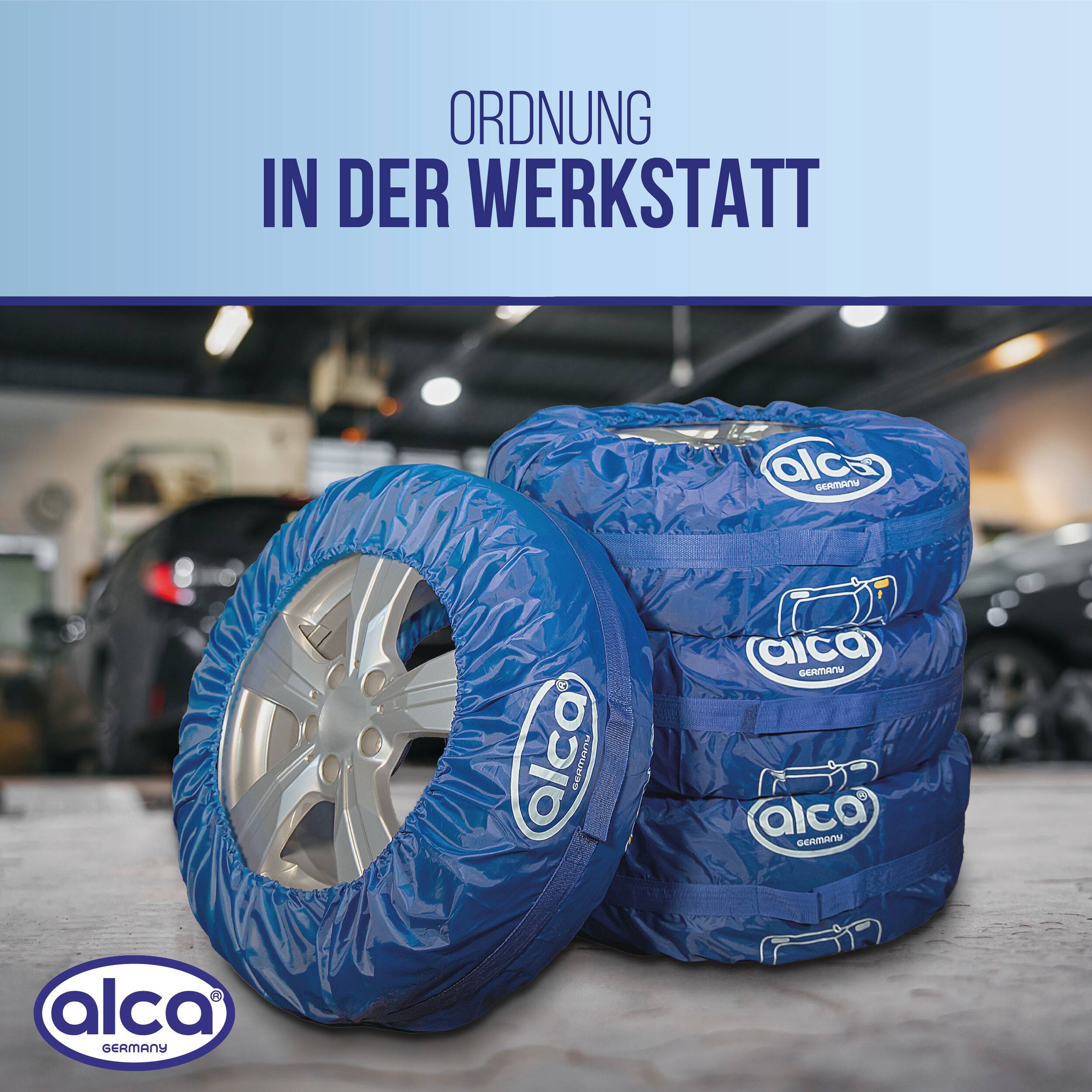 alca® Auto Reifentaschen-Set mit Tragegriff und Reifenmarkierung 4-teilig, 13" - 18" für SUV