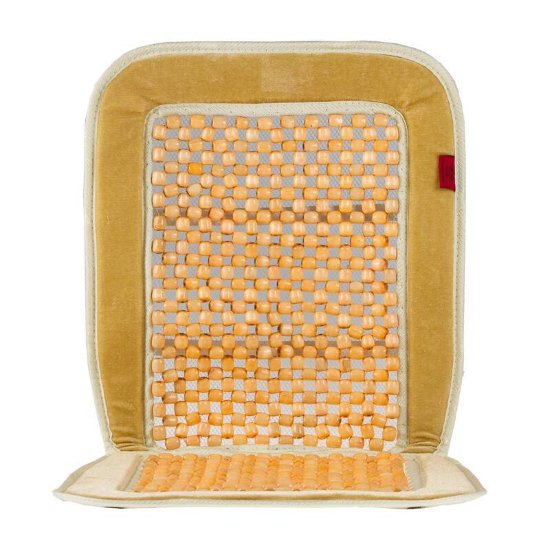 HEYNER® Holzkugel Sitzauflage beige – Auto Sitzbezug mit Massageeffekt, belüftet, universell für Fahrer & Beifahrer