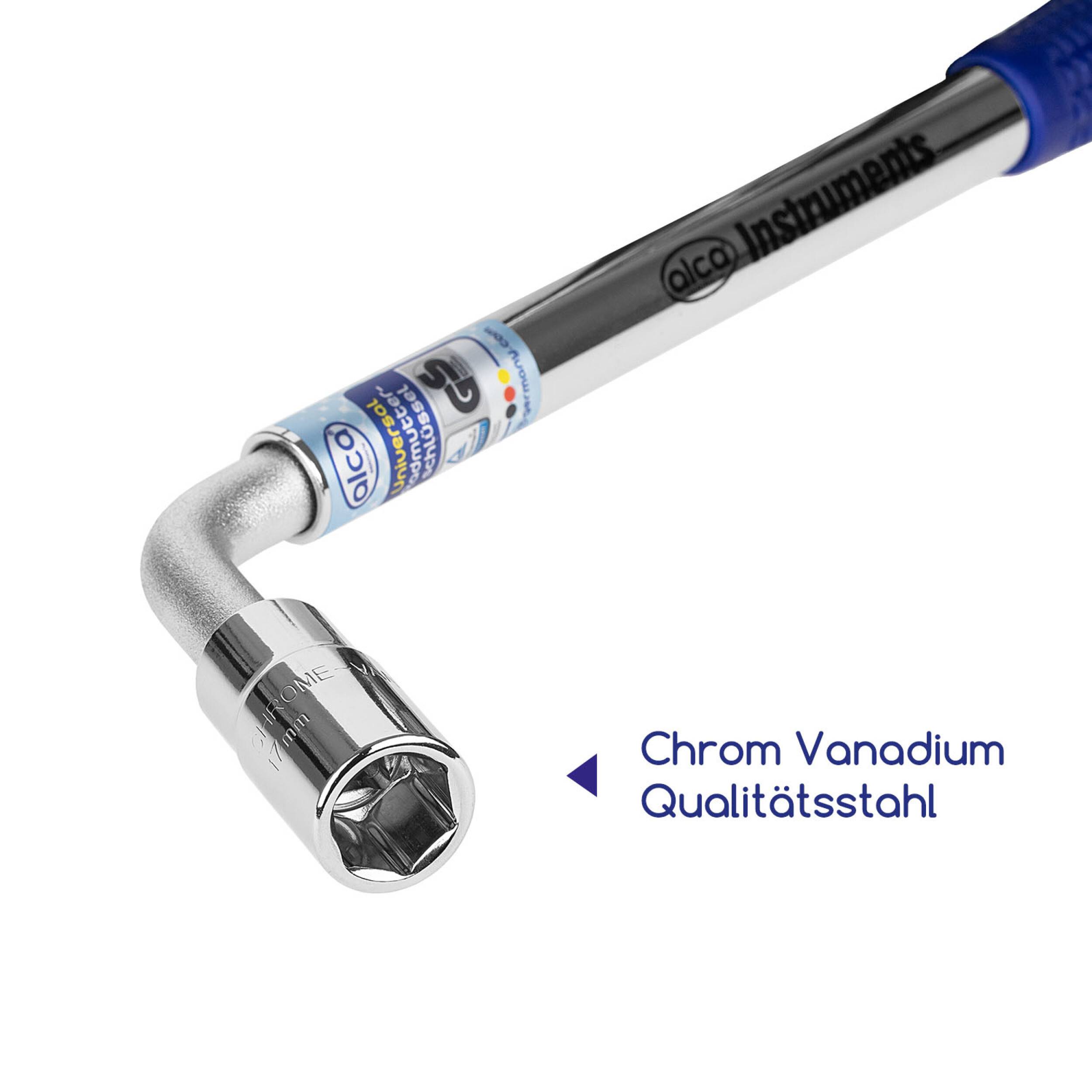 alca® Radmutterschlüssel Universal 17/19mm ausziehbar 35 - 53 cm mit rutschfestem Kunststoffgriff 1/2 Zoll Vierkant