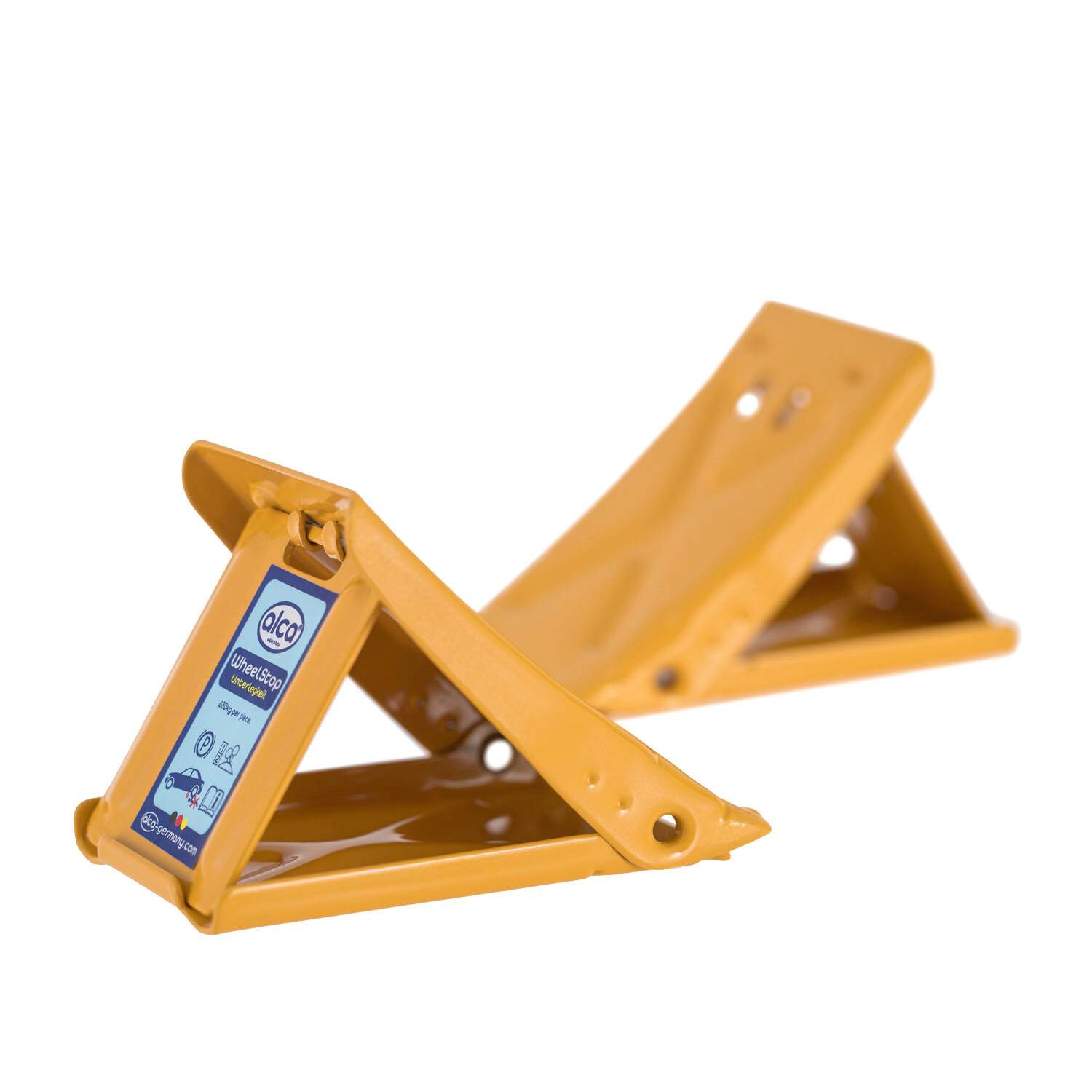 alca® Unterlegkeile Auffahrkeile Metallkeile klappbare Keile Mini 2 Stück 680 kg Traglast je Bremskeil
