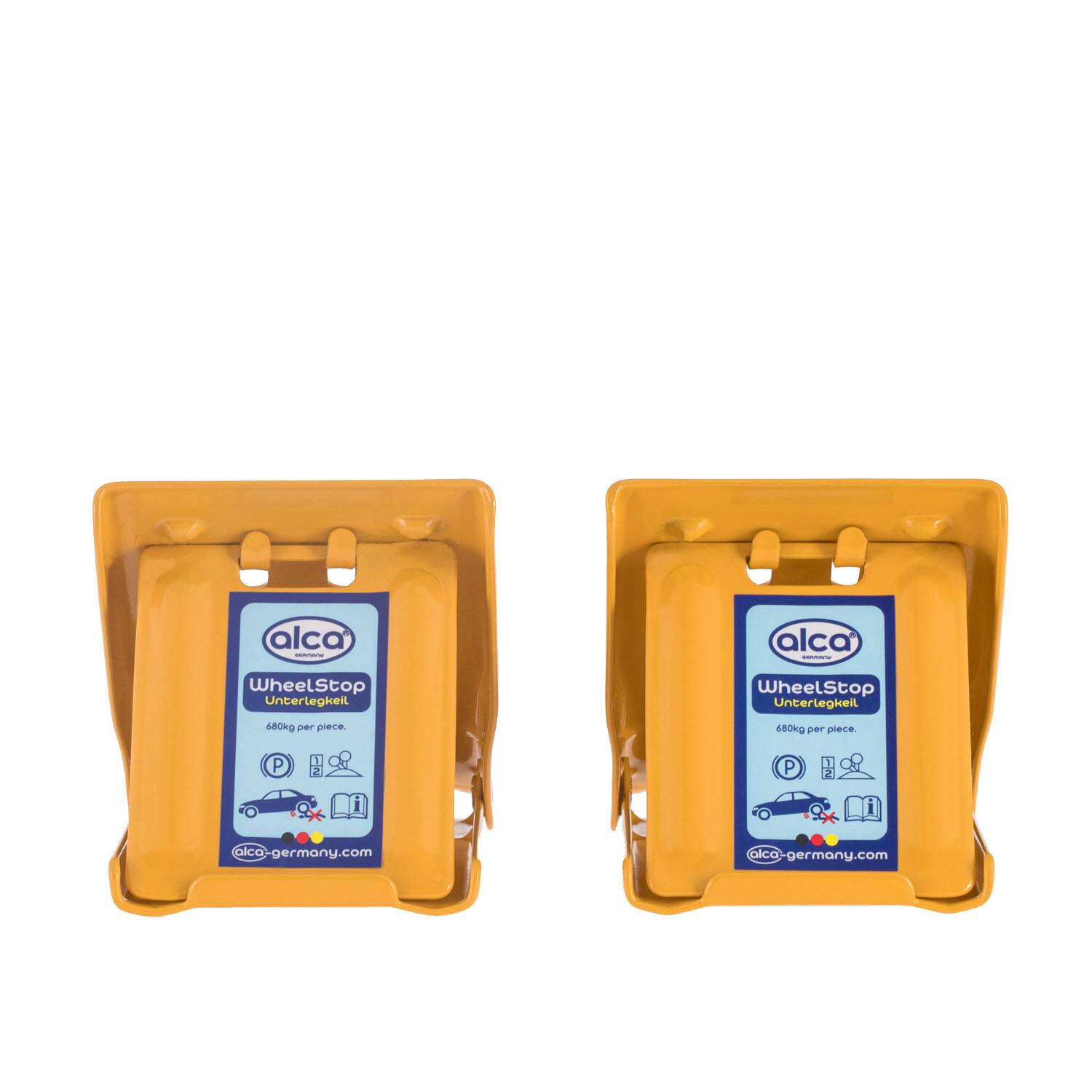 alca® Unterlegkeile Auffahrkeile Metallkeile klappbare Keile Mini 2 Stück 680 kg Traglast je Bremskeil