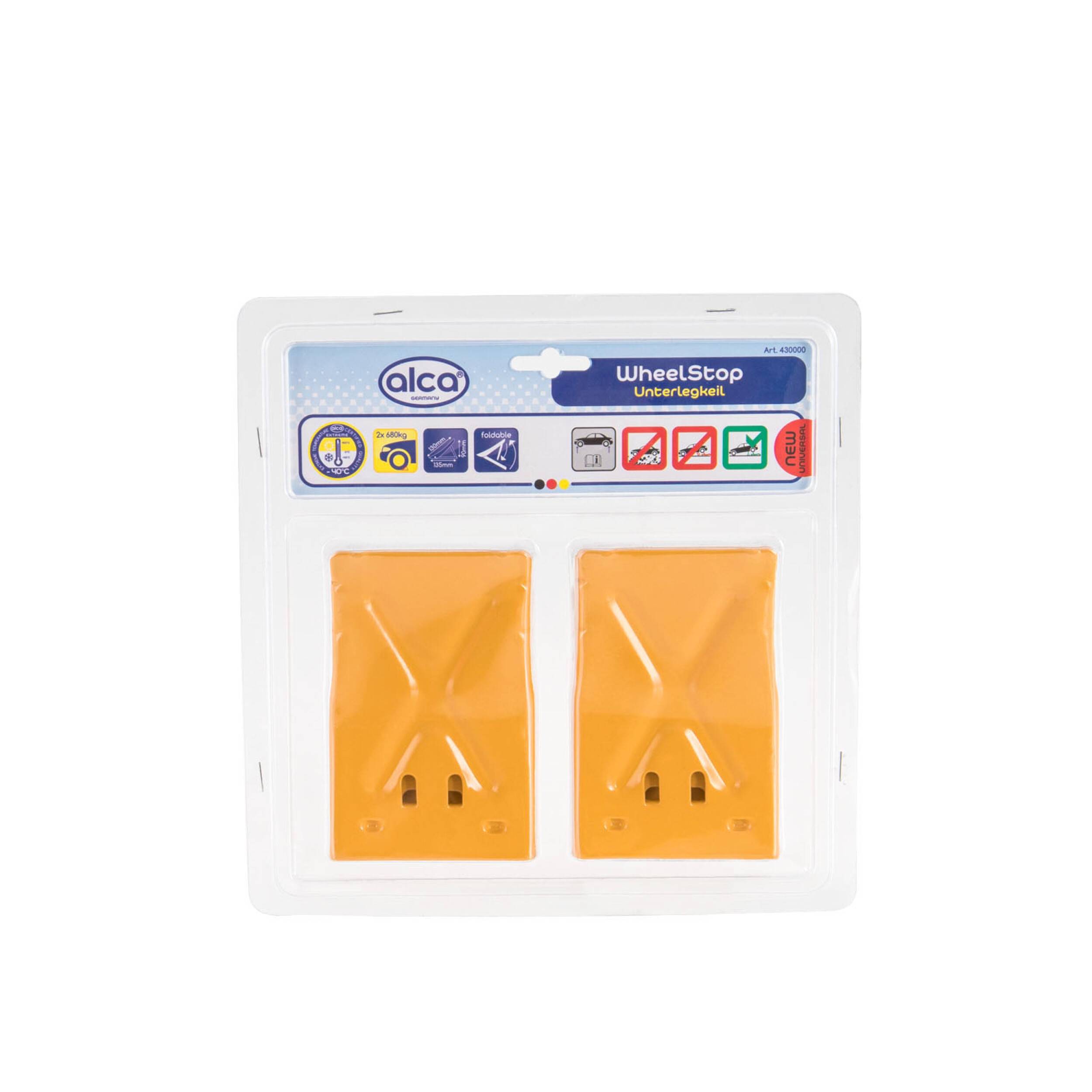 alca® Unterlegkeile Auffahrkeile Metallkeile klappbare Keile Mini 2 Stück 680 kg Traglast je Bremskeil