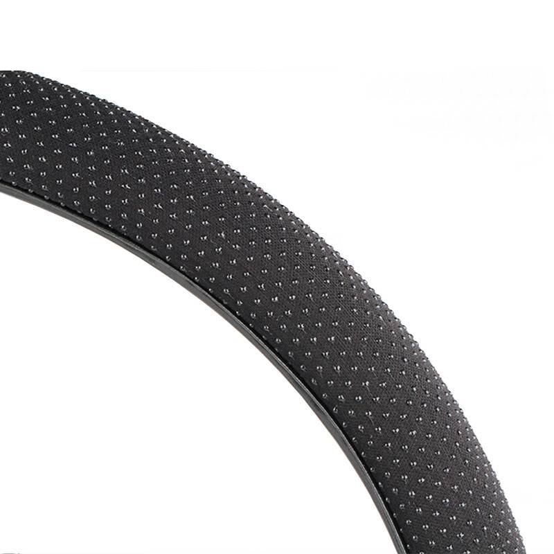alca® Auto Lenkradhülle Luxus 37-39 cm Lenkradschoner schwarz weiches Textildesign mit genoppter Fläche Universal