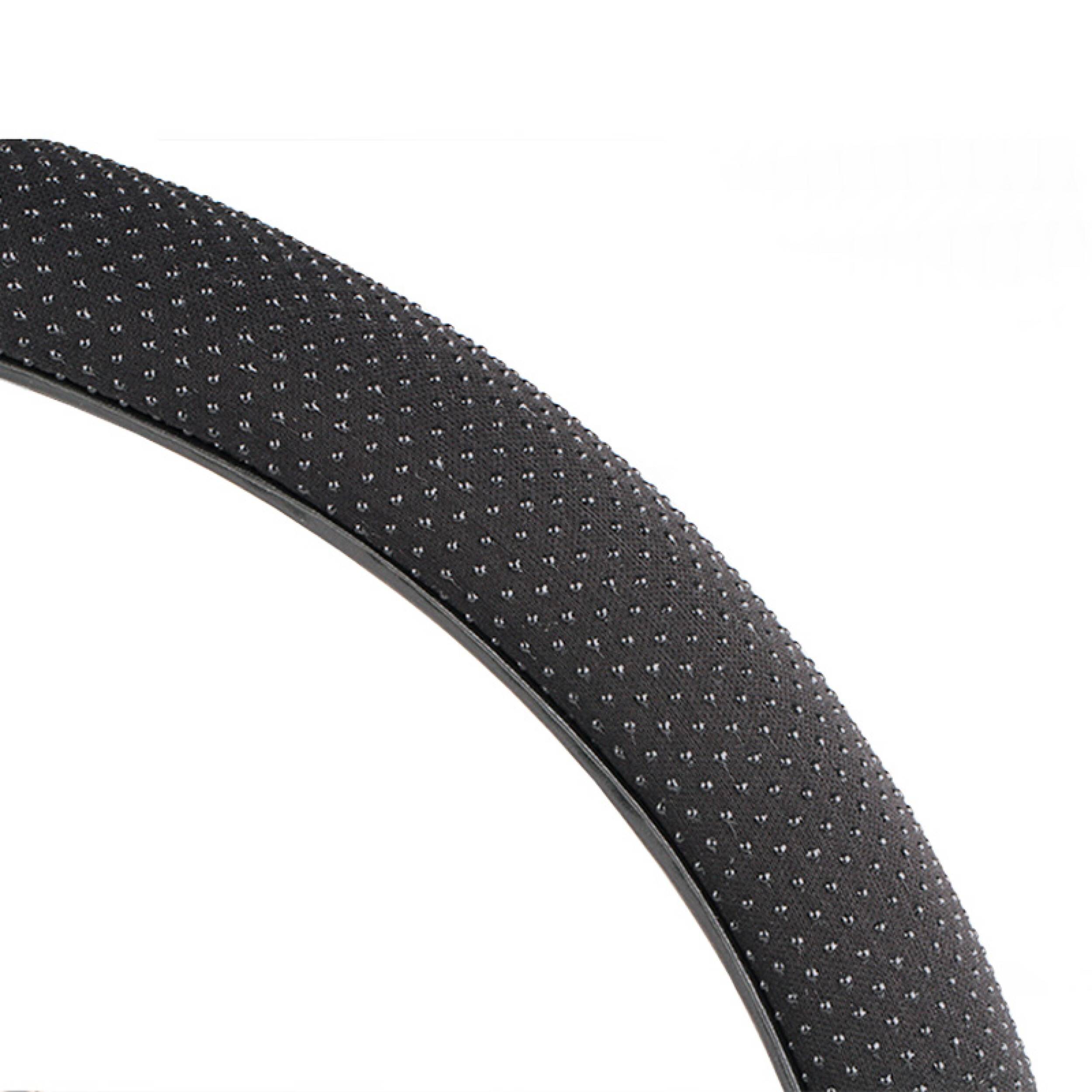 alca® Auto Lenkradhülle Luxus 37-39 cm Lenkradschoner schwarz weiches Textildesign mit genoppter Fläche Universal