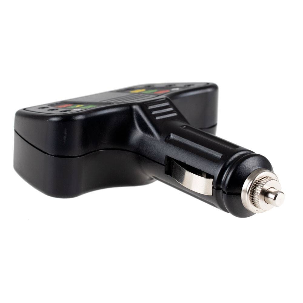 HEYNER® Batterieprüfer 12 V Spannungsmesser / Prüfgerät mit LED für Zigarettenanzünder Akku Energy TEST Batteriespannung