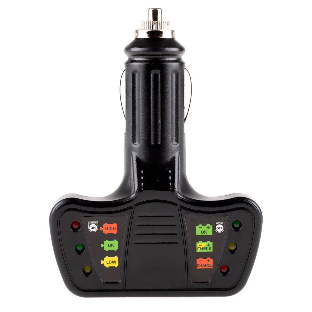 HEYNER® Batterieprüfer 12 V Spannungsmesser / Prüfgerät mit LED für Zigarettenanzünder Akku Energy TEST Batteriespannung