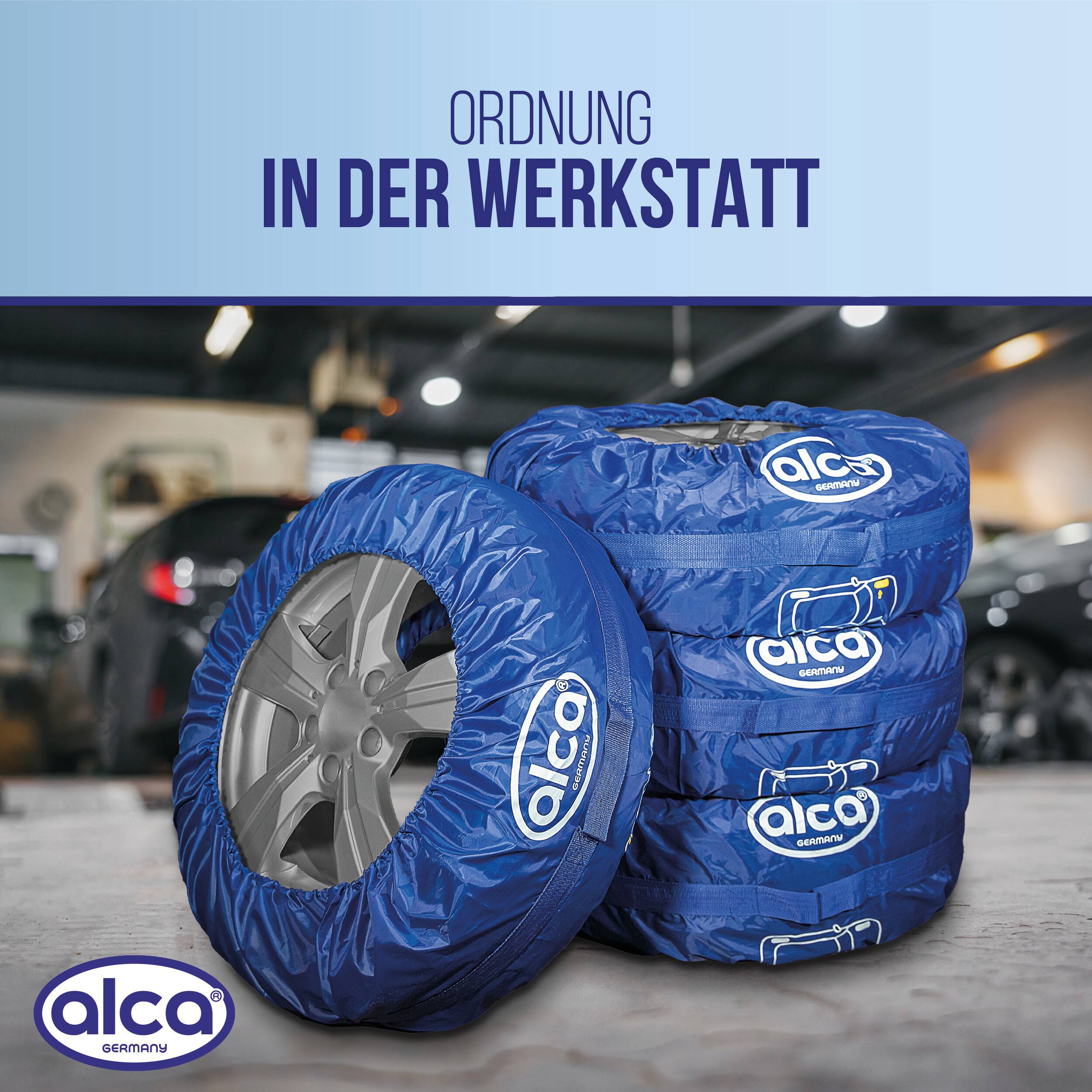 alca® Auto Reifentaschen-Set mit Tragegriff und Reifenmarkierung 4-teilig, 16" - 22" für SUV
