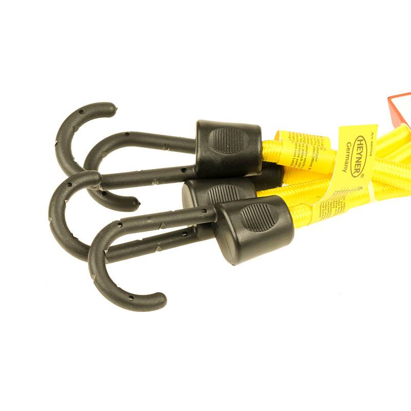 HEYNER® Gepäckspanner 2er Set 40cm gelb Spanngurte Expander mit Haken verstellbar & dehnbar - für Auto Fahrrad Motorrad