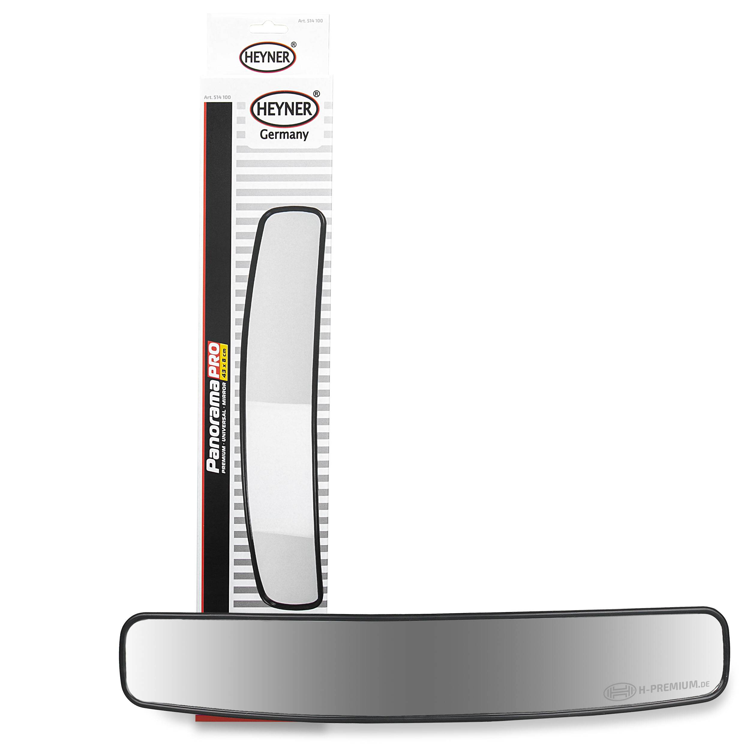 HEYNER® Panoramaspiegel 430 x 80 mm universal Fahrzeug Konvex Rückspiegel Innenspiegel Ersatzspiegel Fahrschule Ersatz