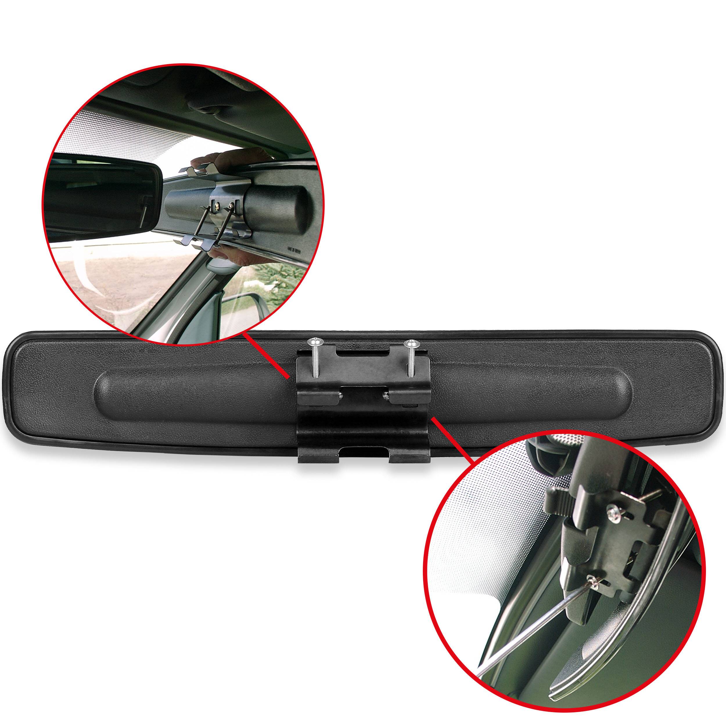 HEYNER® Panoramaspiegel 430x80 mm, Auto Rückspiegel & Zusatz Innenspiegel Universal Innenspiegel für Auto, Pkw &