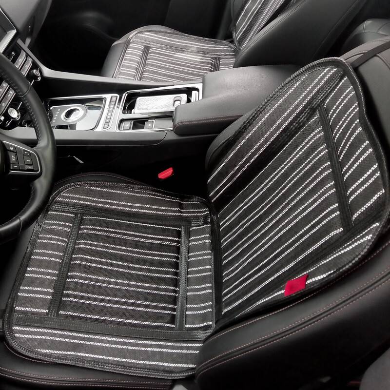 HEYNER® Klimasitzauflage belüftet Auto kühlend atmungsaktiv vorn gegen Schwitzen Sitzauflage Sitzbezug Kühlung