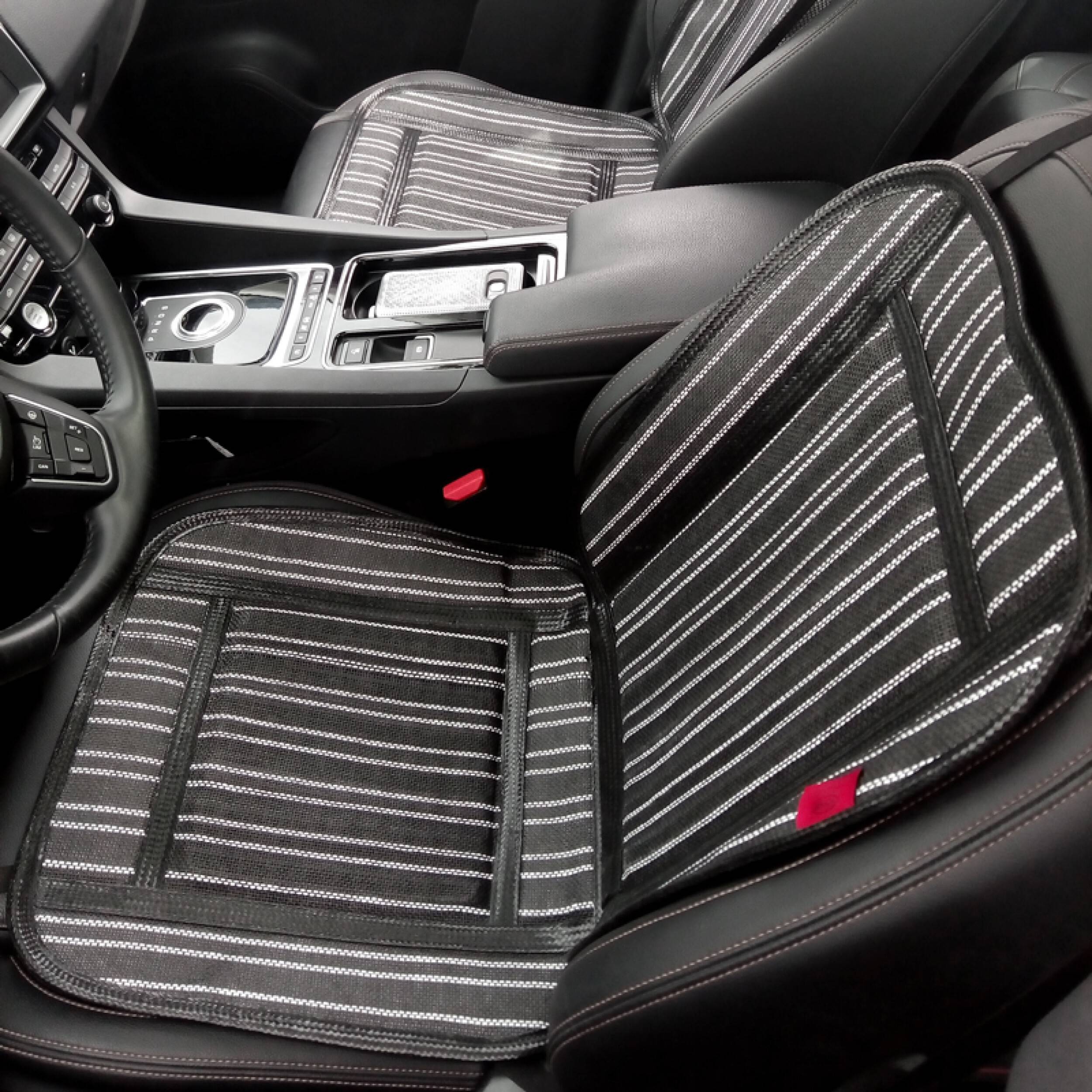 HEYNER® Klimasitzauflage belüftet Auto kühlend atmungsaktiv vorn gegen Schwitzen Sitzauflage Sitzbezug Kühlung