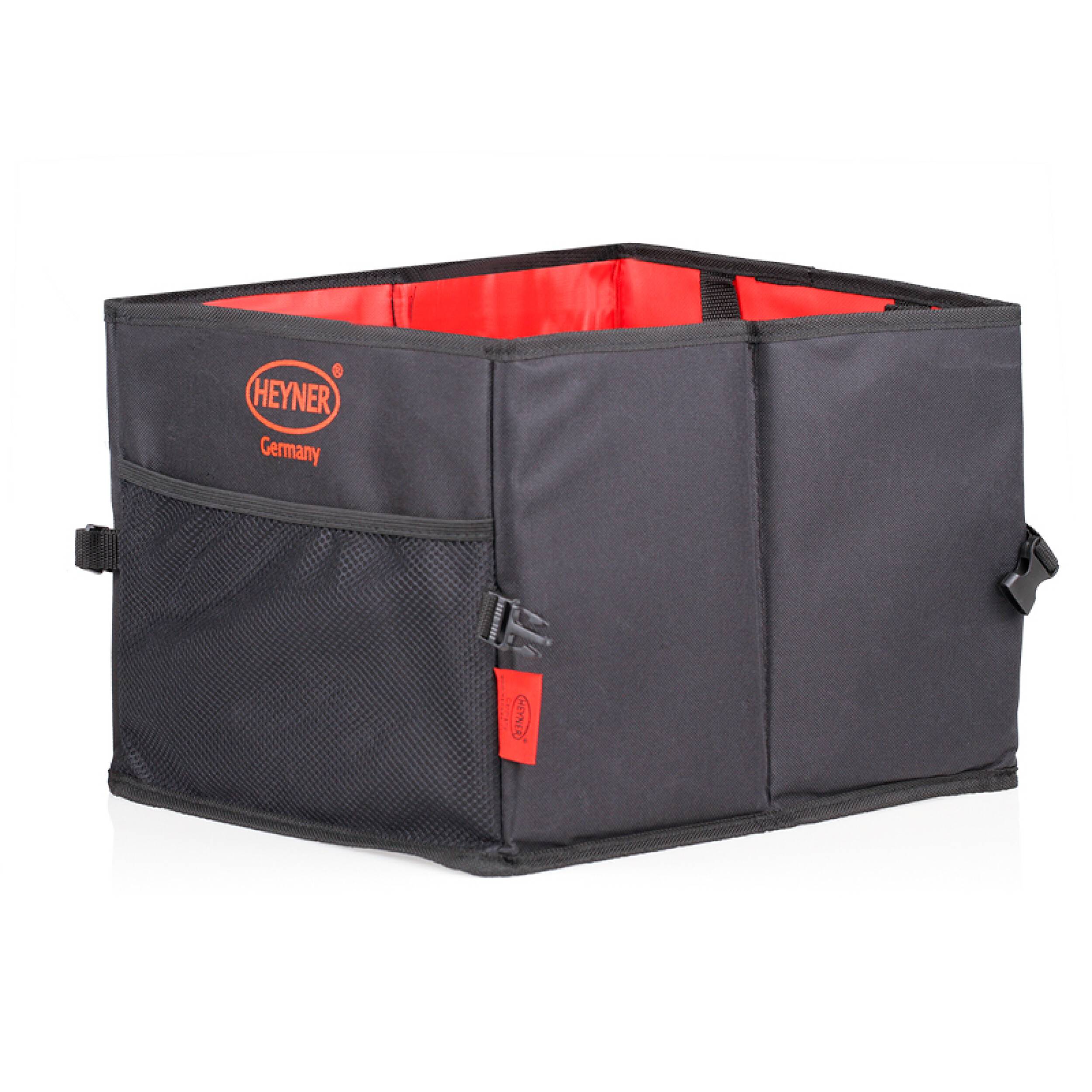 HEYNER® Organizer PRO Kofferraum Tasche Auto Box Autotasche Faltbar Universell verstärkter Boden stabil Schwarz Rot 2