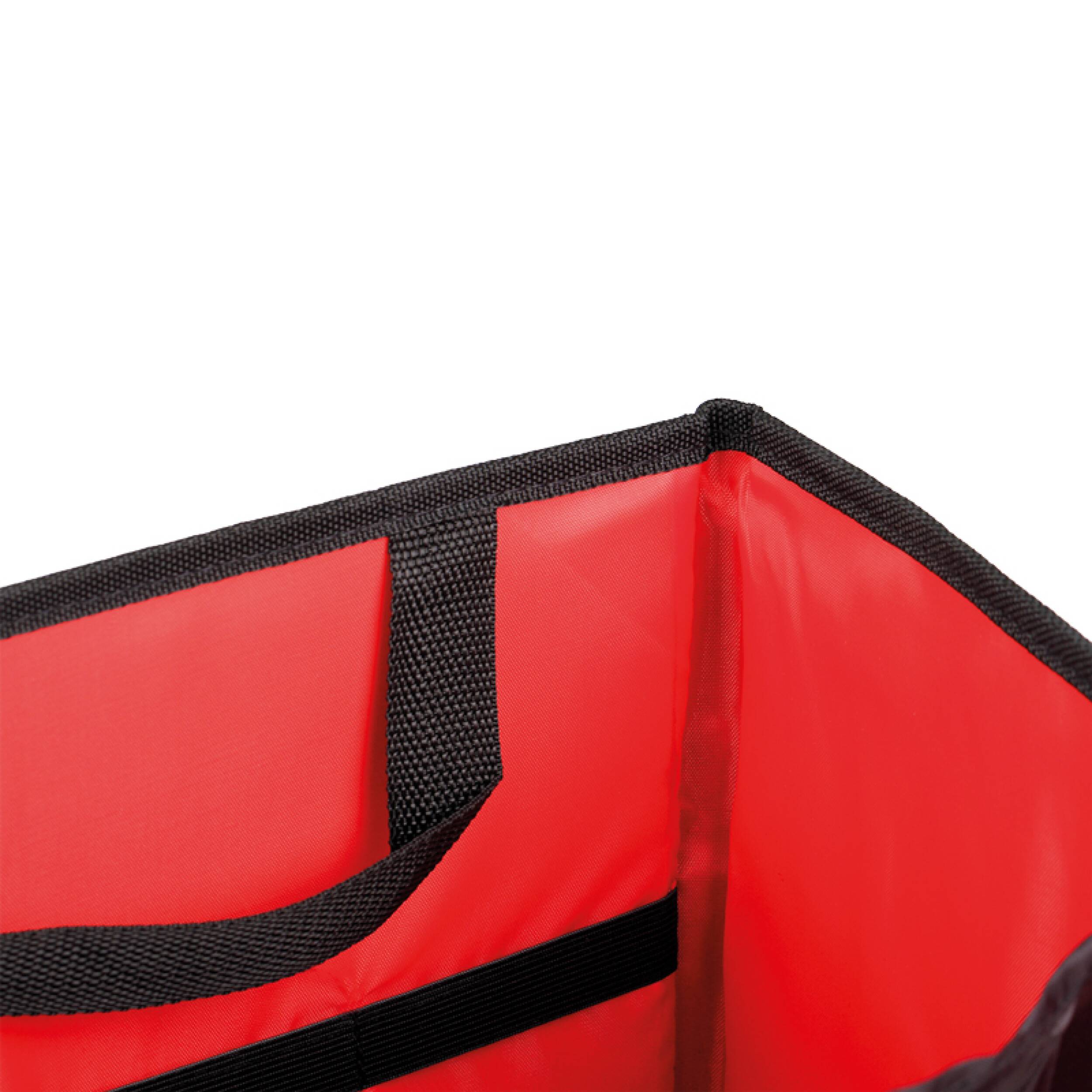 HEYNER® Organizer PRO Kofferraum Tasche Auto Box Autotasche Faltbar Universell verstärkter Boden stabil Schwarz Rot 2