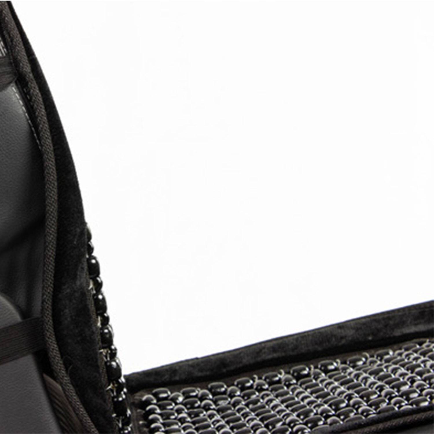 HEYNER® Holzkugel Sitzauflage grau – Auto Sitzbezug mit Massageeffekt, belüftet, universell für Fahrer & Beifahrer