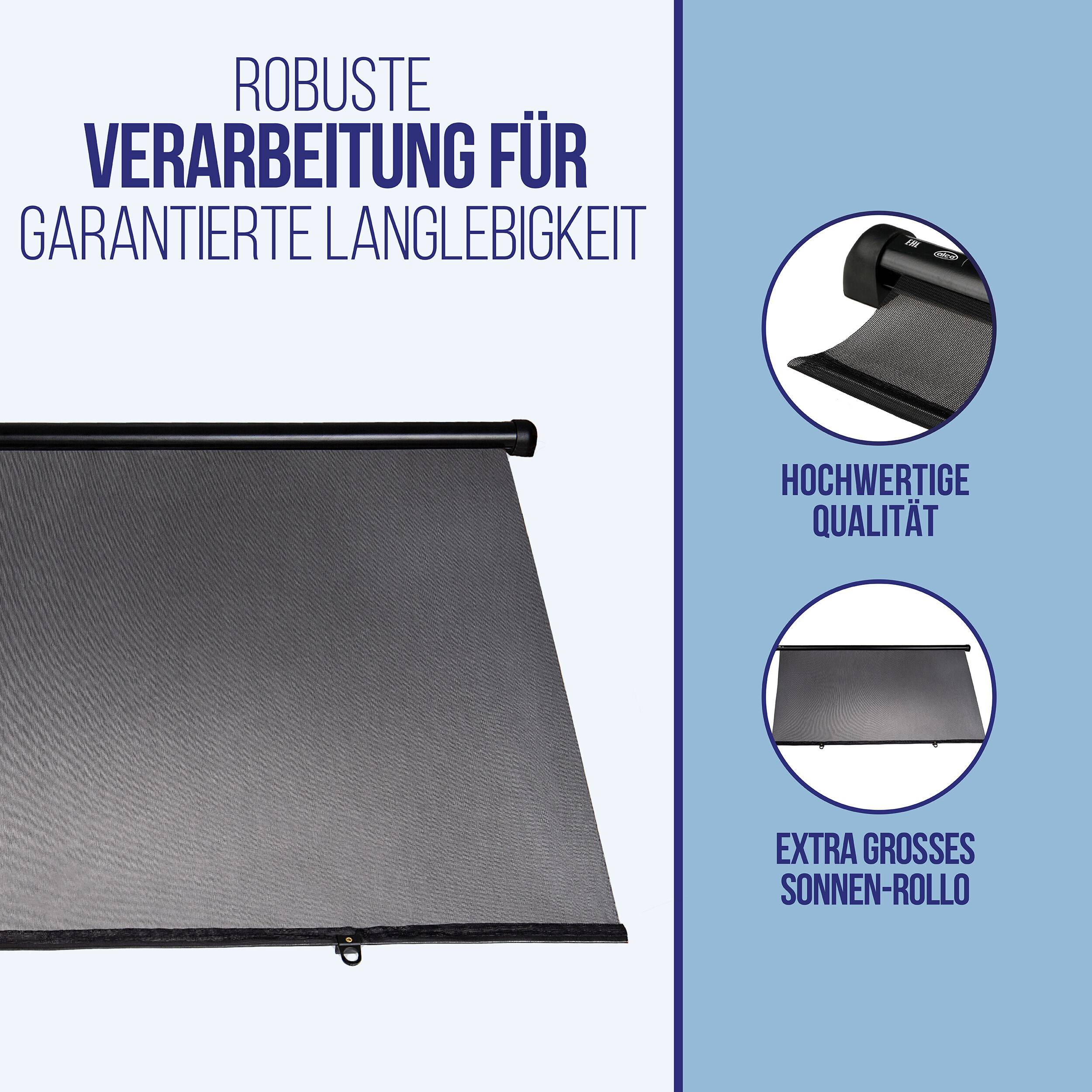 alca® Auto-Sonnenrollo 98 x 55cm 90 cm zum Anschrauben für Autofenster UV