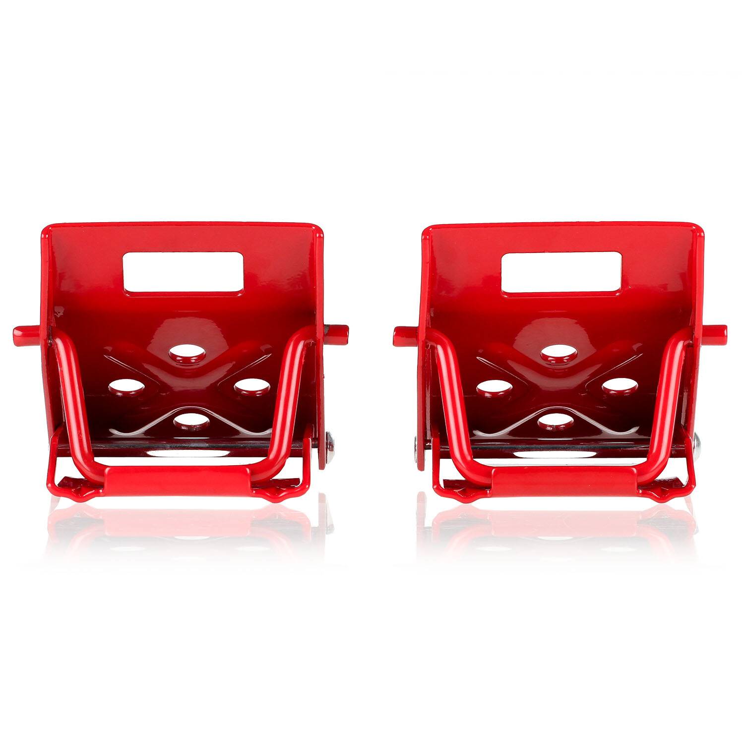 HEYNER® Unterlegkeile 1000 kg, klappbare Auffahrkeile aus Stahl, 2er Set 2 Stk. in Rot, einfache Sicherung von