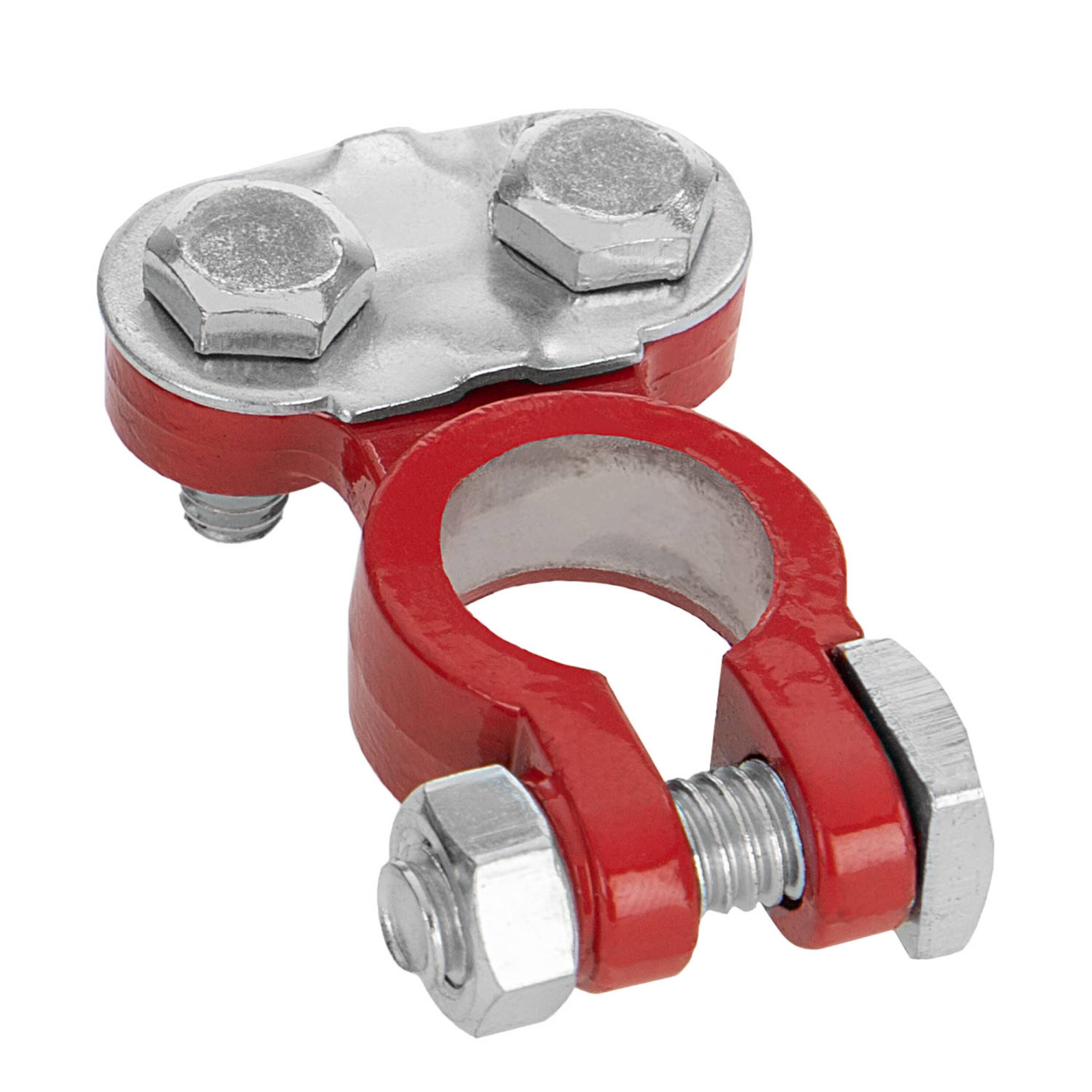 alca® Batterie-Polklemme Plus (+) rot 6/12 Volt Autobatterie Klemme Batteriepoladapter Anschlussklemme Batteriepolklemme