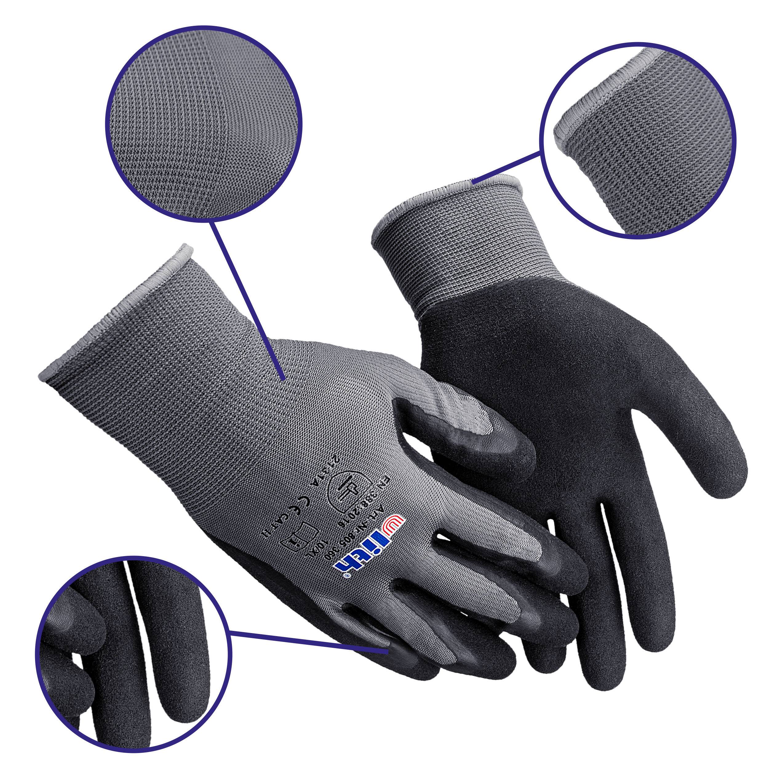 1 Paar Latexhandschuh Arbeitshandschuhe Latex 10 (XL) grau schwarz atmungsaktiv rutschfest wasserbeständig