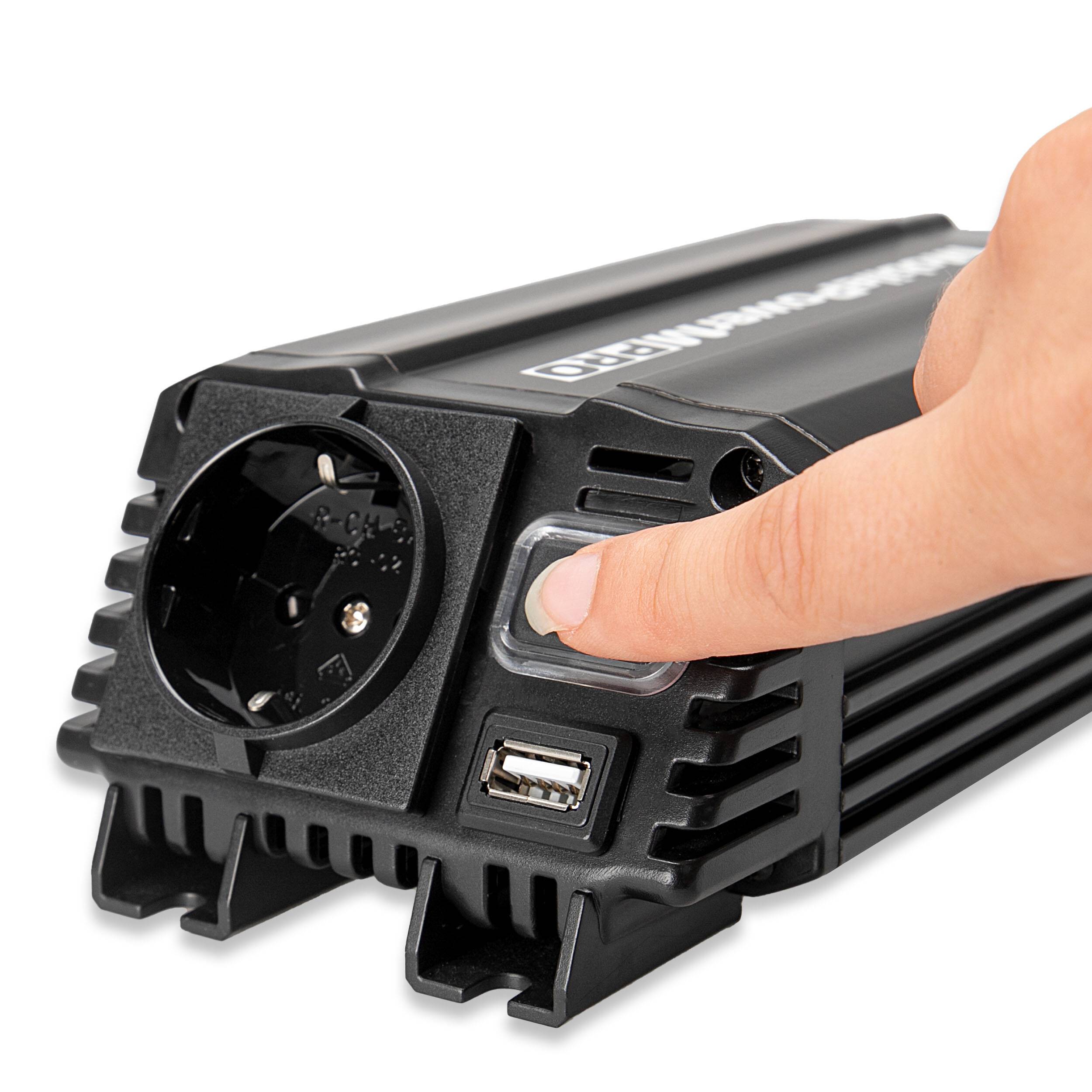 HEYNER® Wechselrichter Zigarettenanzünder 12V/230V 300W/600W Dauer/Peak Spannungswandler für Auto & Pkw, 12V zu 230V,