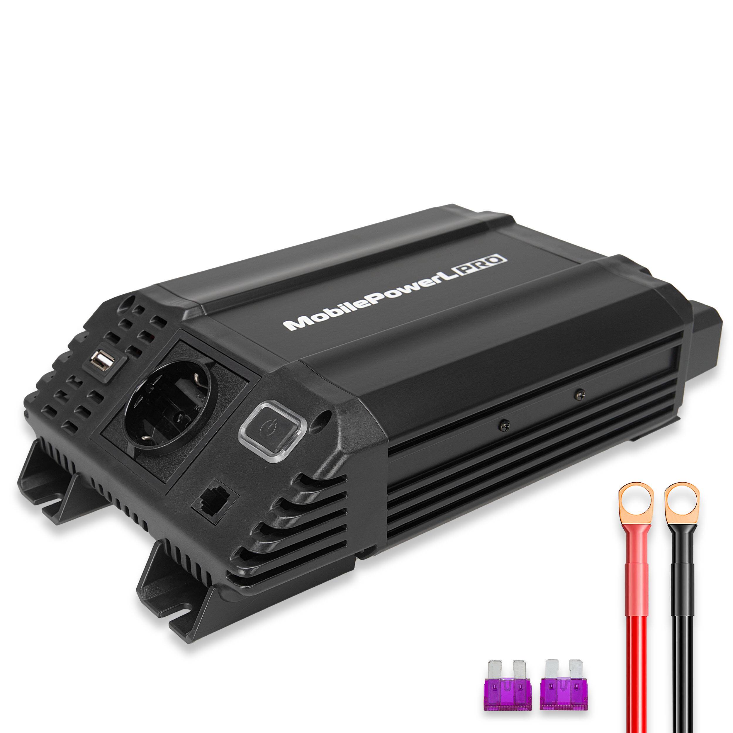 HEYNER® Power Inverter 12V zu 230V, 600 W Dauerleistung, 1200 W Peak
