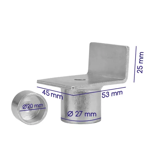 alca® L-Form Adapter für verschiedene Stempelwagenheber<br>L-Adapter Caravan Auflagefläche: 45 x 53 mm Innendurchmesser alca® L-Form Adapter für verschiedene Stempelwagenheber<br>L-Adapter Caravan Auflagefläche: 45 x 53 mm Innendurchmesser