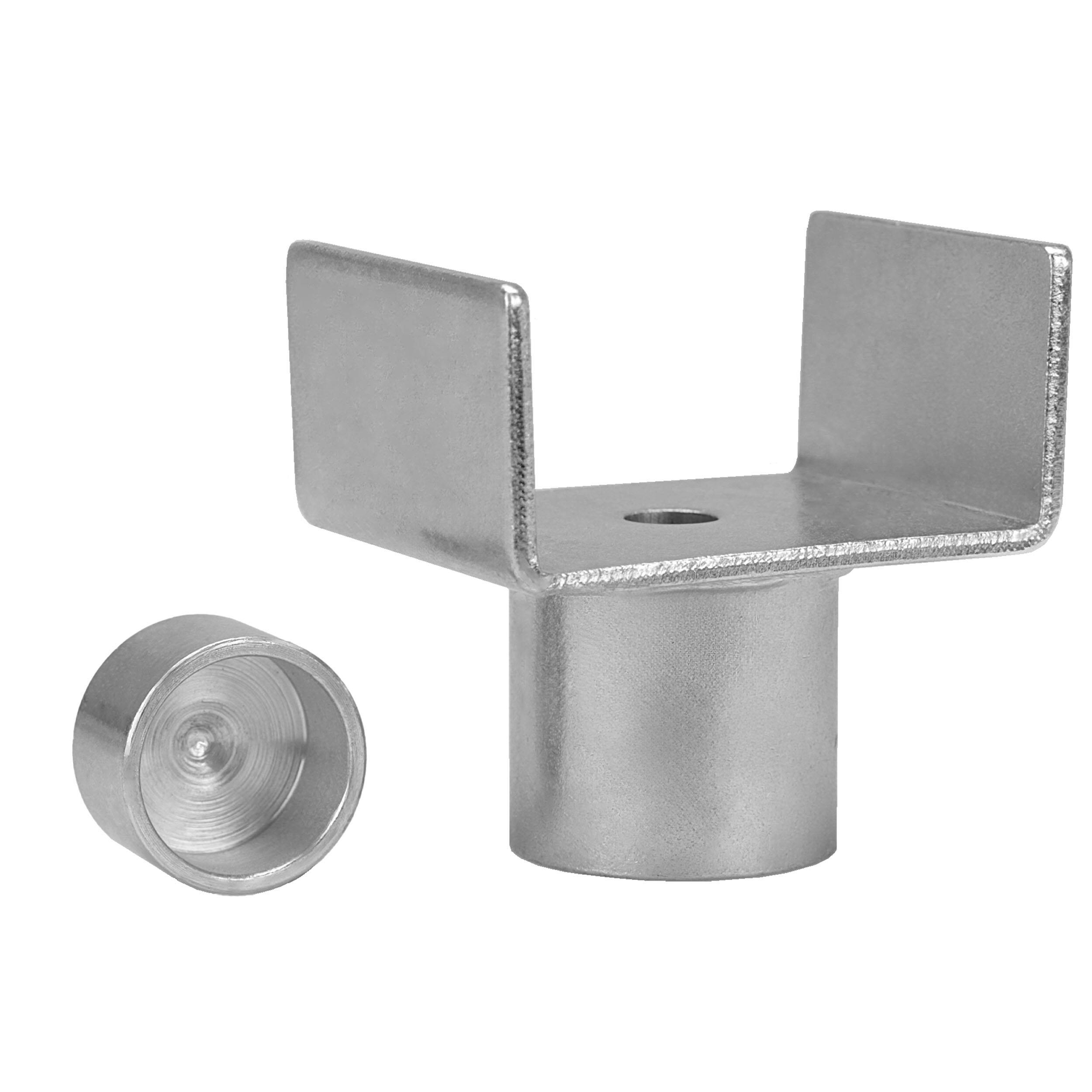 alca® U-Adapter für Stempelwagenheber – U-Form Zubehör für Caravan, Wohnwagen & Anhänger – Auflagefläche 45×53 mm – Ø