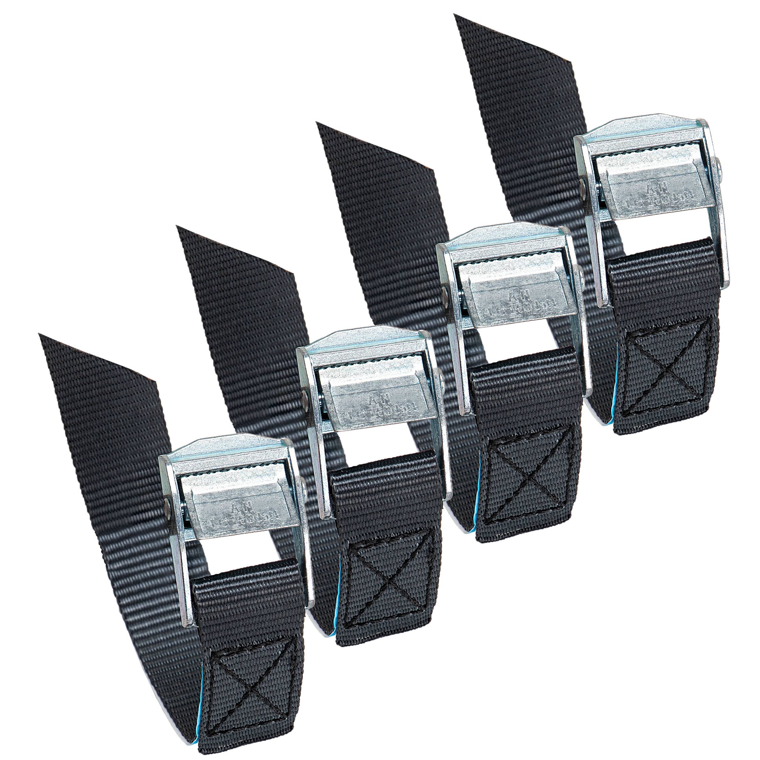 alca® Spanngurte Mini mit Klemmschloss, 4 Stk. 20cm lang, 250 daN, 25mm Transportgurte mit Schnellverschluss in