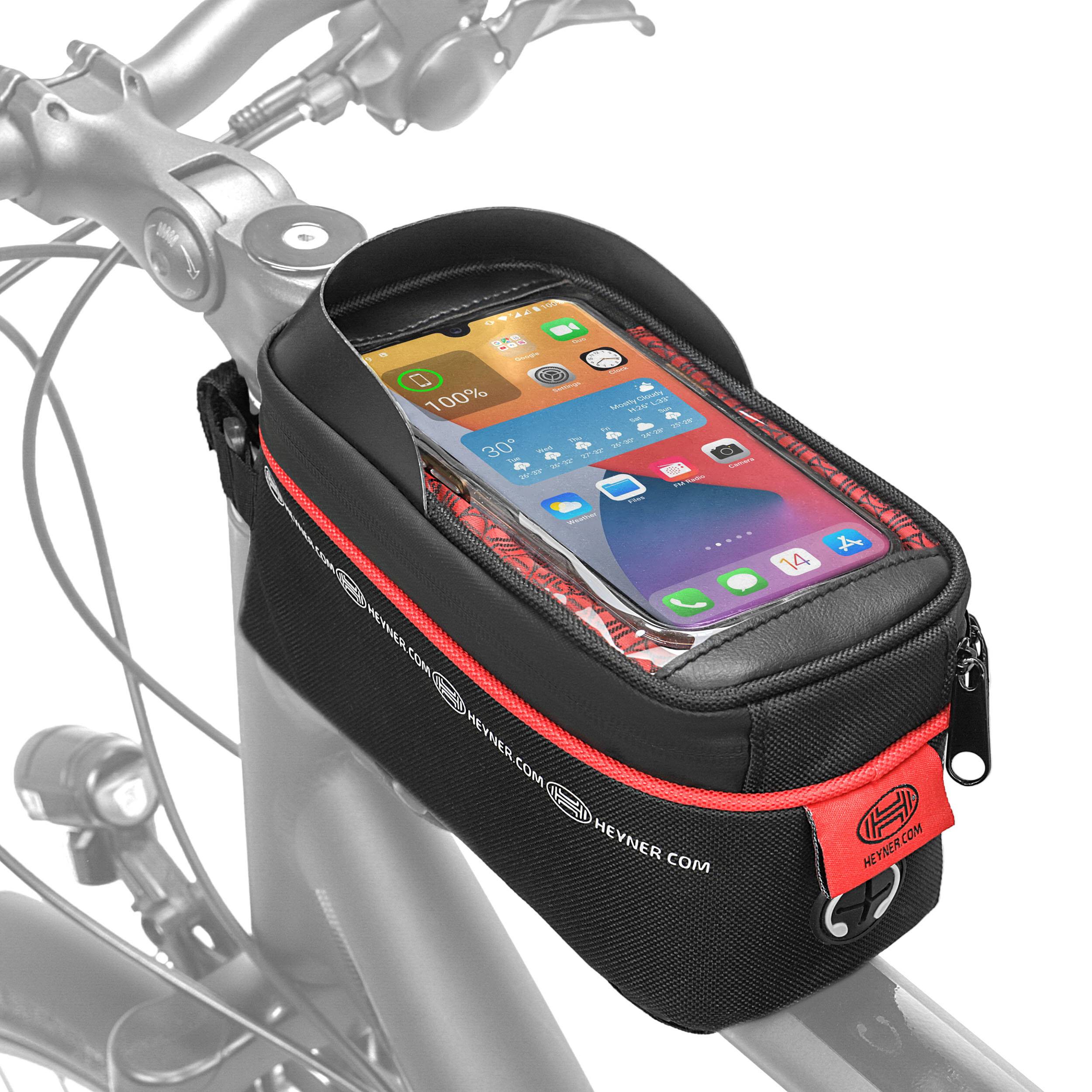 HEYNER® Rahmentasche wasserdicht mit Handyhalterung 6,5 Zoll für Fahrrad transparente Schutzfolie für Smartphones,