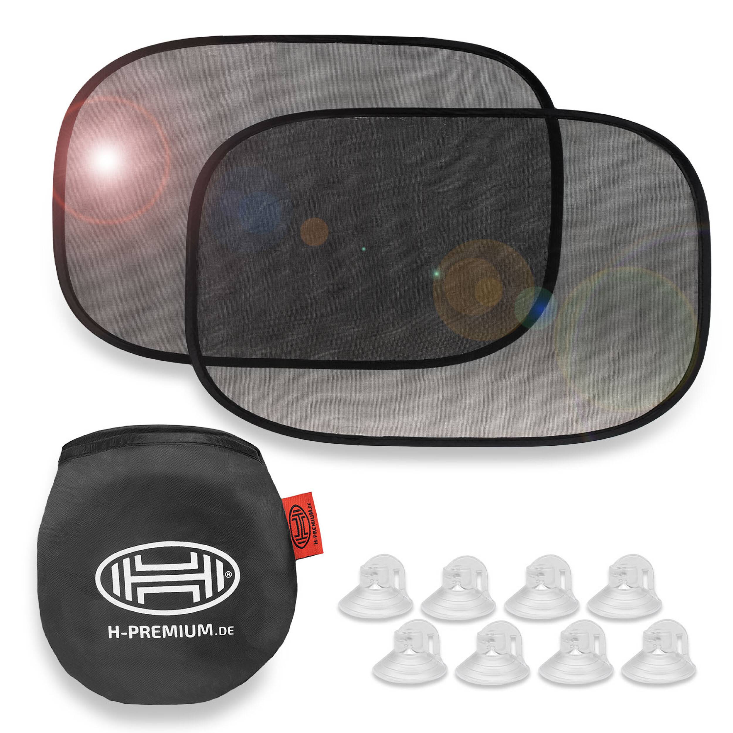 HEYNER® Auto-Sonnenschutz 55x35cm 2er Set mit Saugnäpfen für Autofenster UV Schutz Scheibe Auto Pkw Lkw Babys Kinder