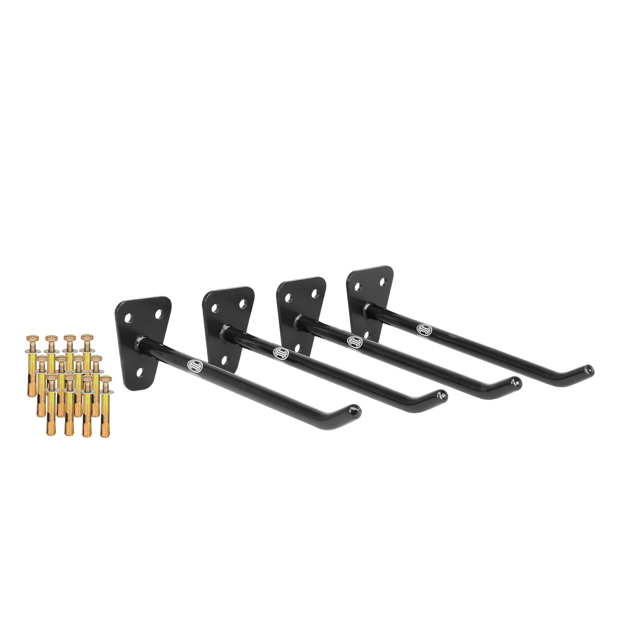 HEYNER® Reifenhalter Wandhalterung für Felgen aus massivem Stahl 4er Set<br> Inklusive 12 Sechskant-Expansionsschrauben,