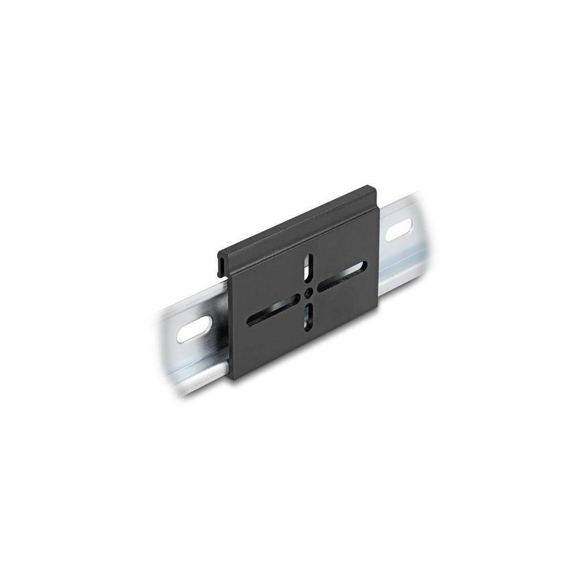 Delock Aluminium Montageclip für Hutschiene 70.0 x 47.8 mm schwarz Zubehör Netzwerk