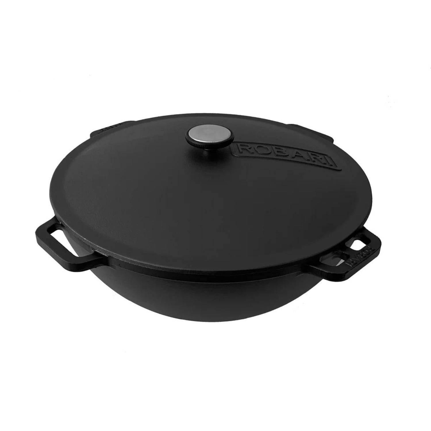 Robari Kazan Gusseisen 12 Liter Kasan mit Deckel aus Gusseisen Wok Asia