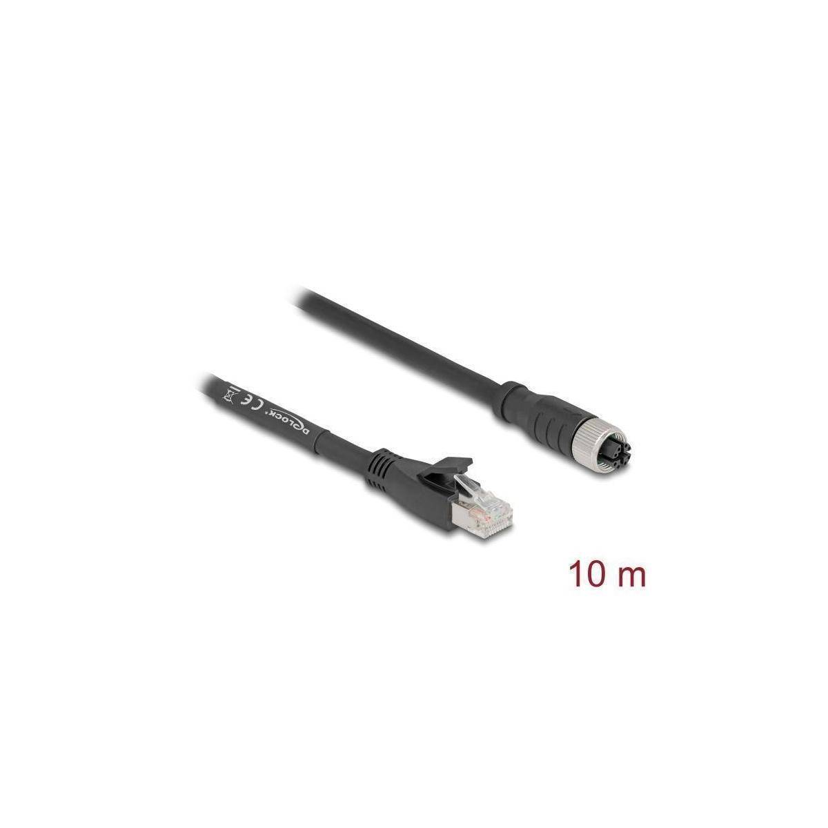 80595 - M12 Kabel X-kodiert 8 Pin Buchse zu RJ45 Stecker Cat.5e SFTP flexibel 10