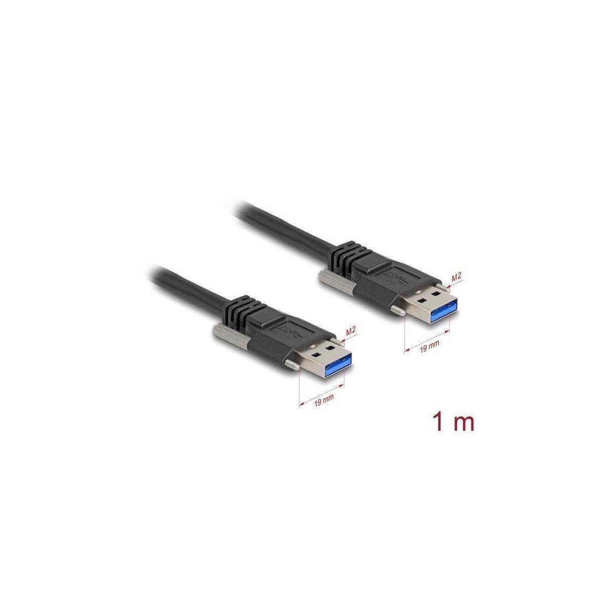 80997 - USB 5 Gbps Kabel Typ-A Stecker zu Typ-A Stecker mit Schraubenabstand 19 mm 1 m schwarz