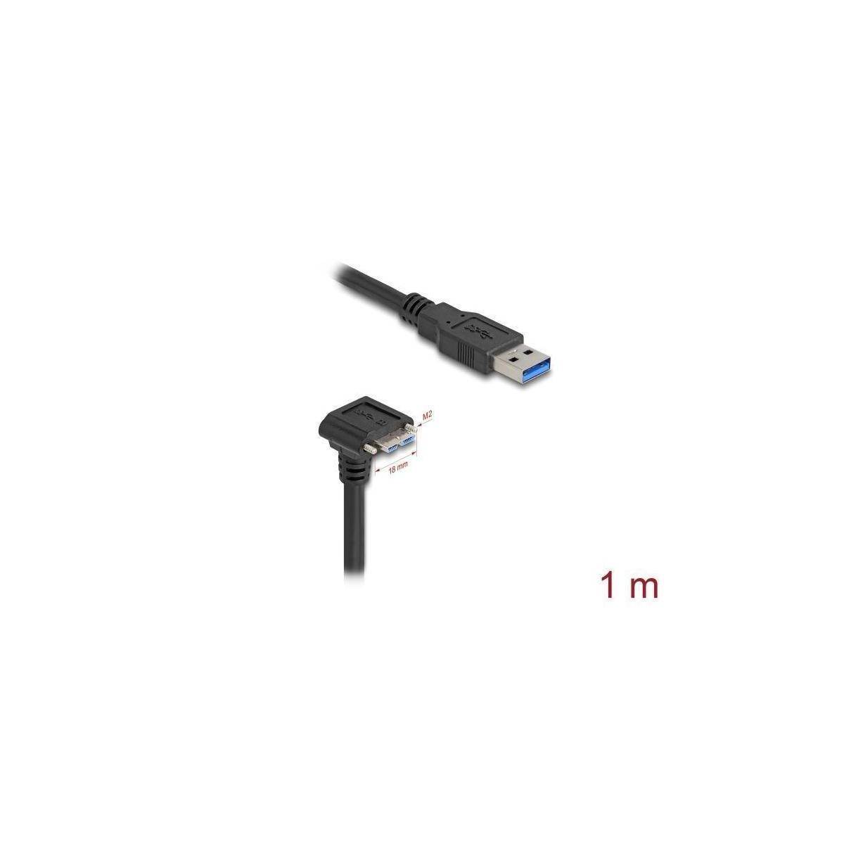 81030 - USB 5 Gbps Kabel USB Typ-A Stecker gerade zu USB Micro-B Stecker 90 nach