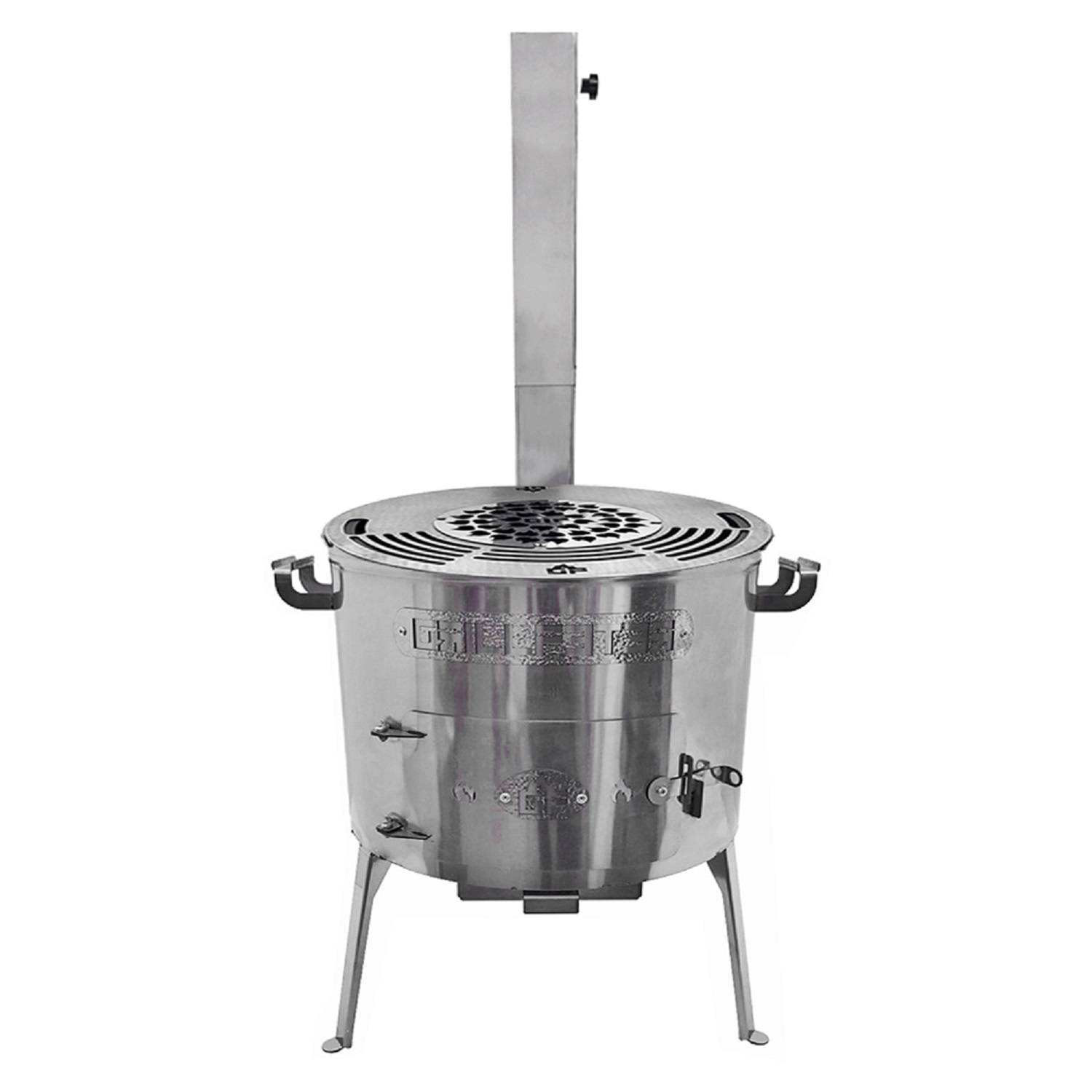 Utschak Set Timur Edelstahl 2 mm für Kazan 10-16L mit Grillplatte und Grillrost