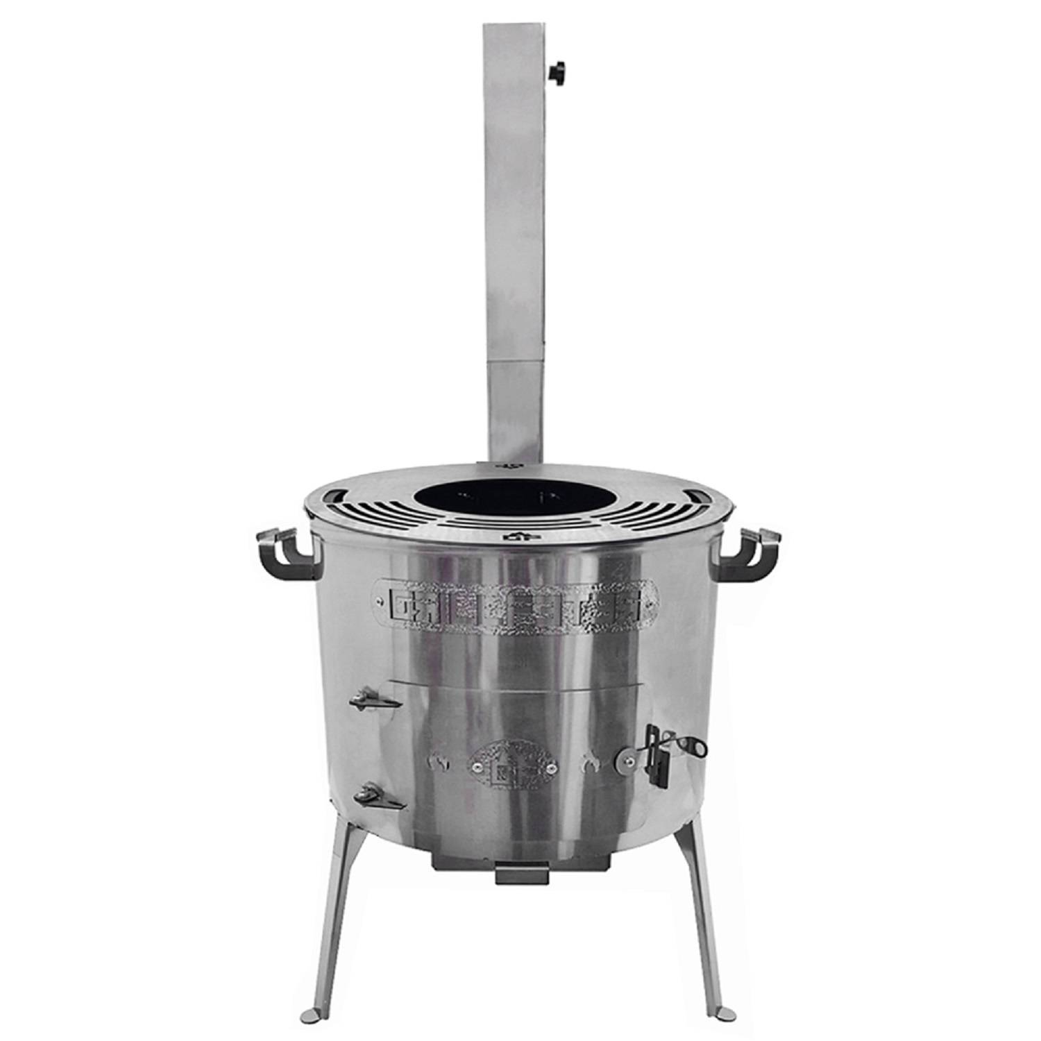 Utschak Set Timur Edelstahl 2 mm für Kazan 10-16L mit Grillplatte und Grillrost