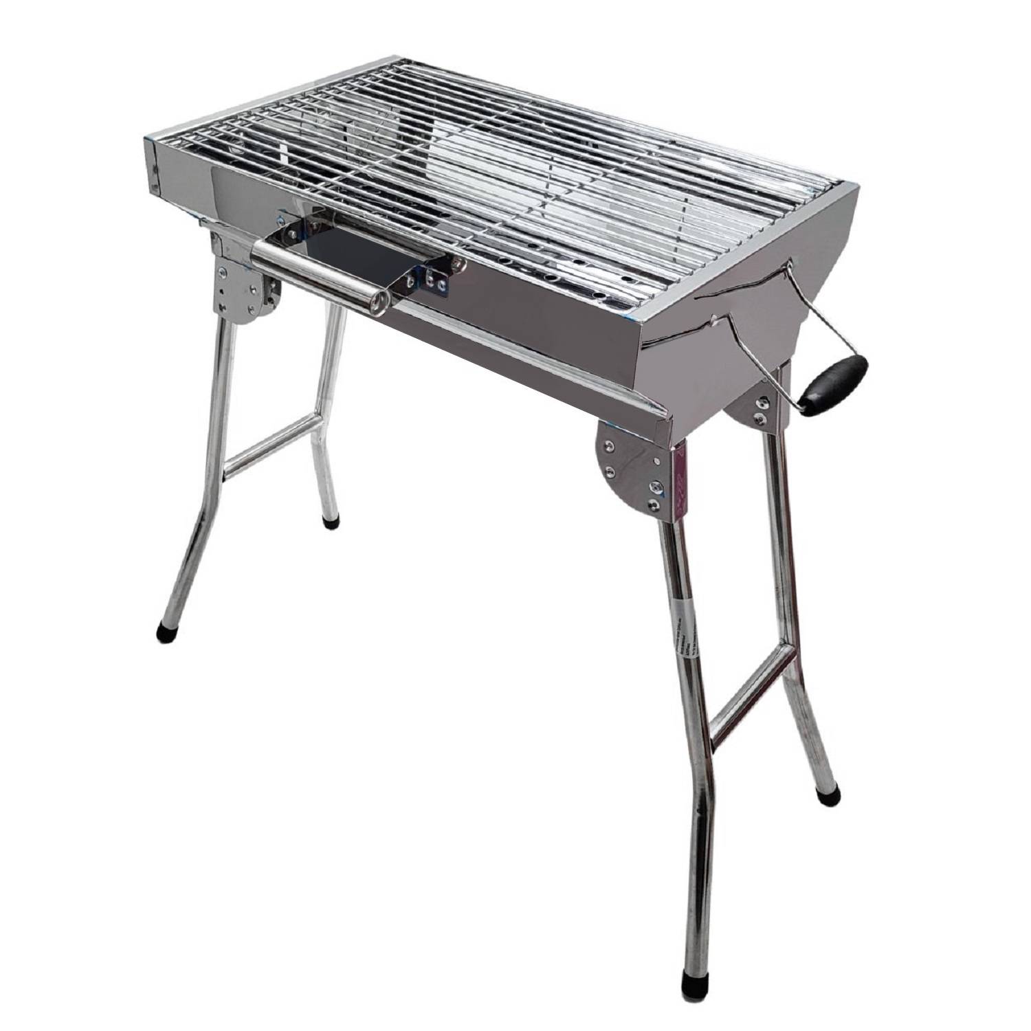 Mangal Iskander Edelstahl rostfrei Schaschlik Grill mit Grillrost Fächer Bürste